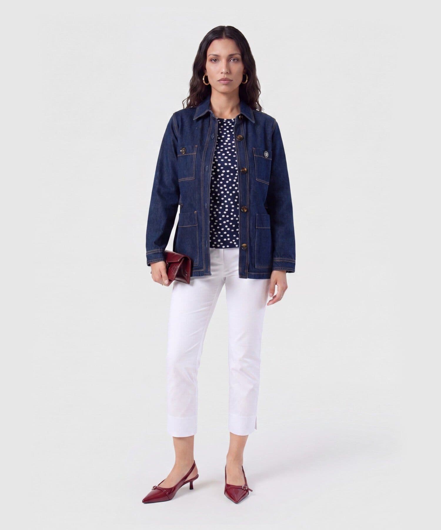 Pantalón Elisa Contemporáneo blanco para mujer, vista 2