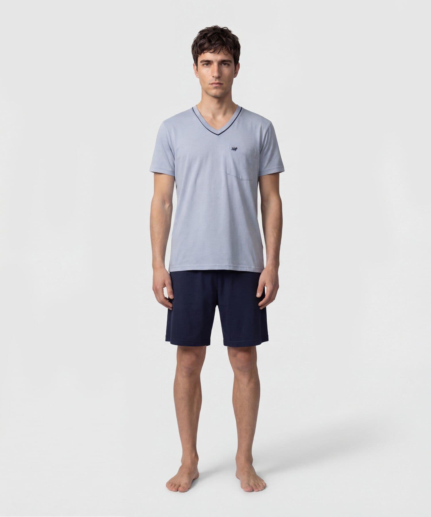 Pijama Dorada Contemporáneo azul marino para hombre, vista 2