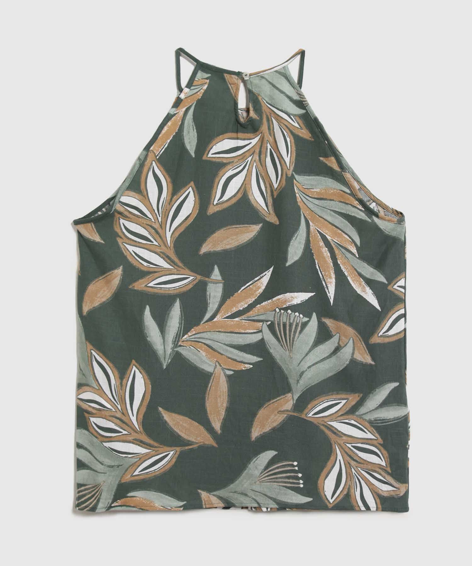 Blusa Palma Texturizado verde oliva para mujer, vista 3