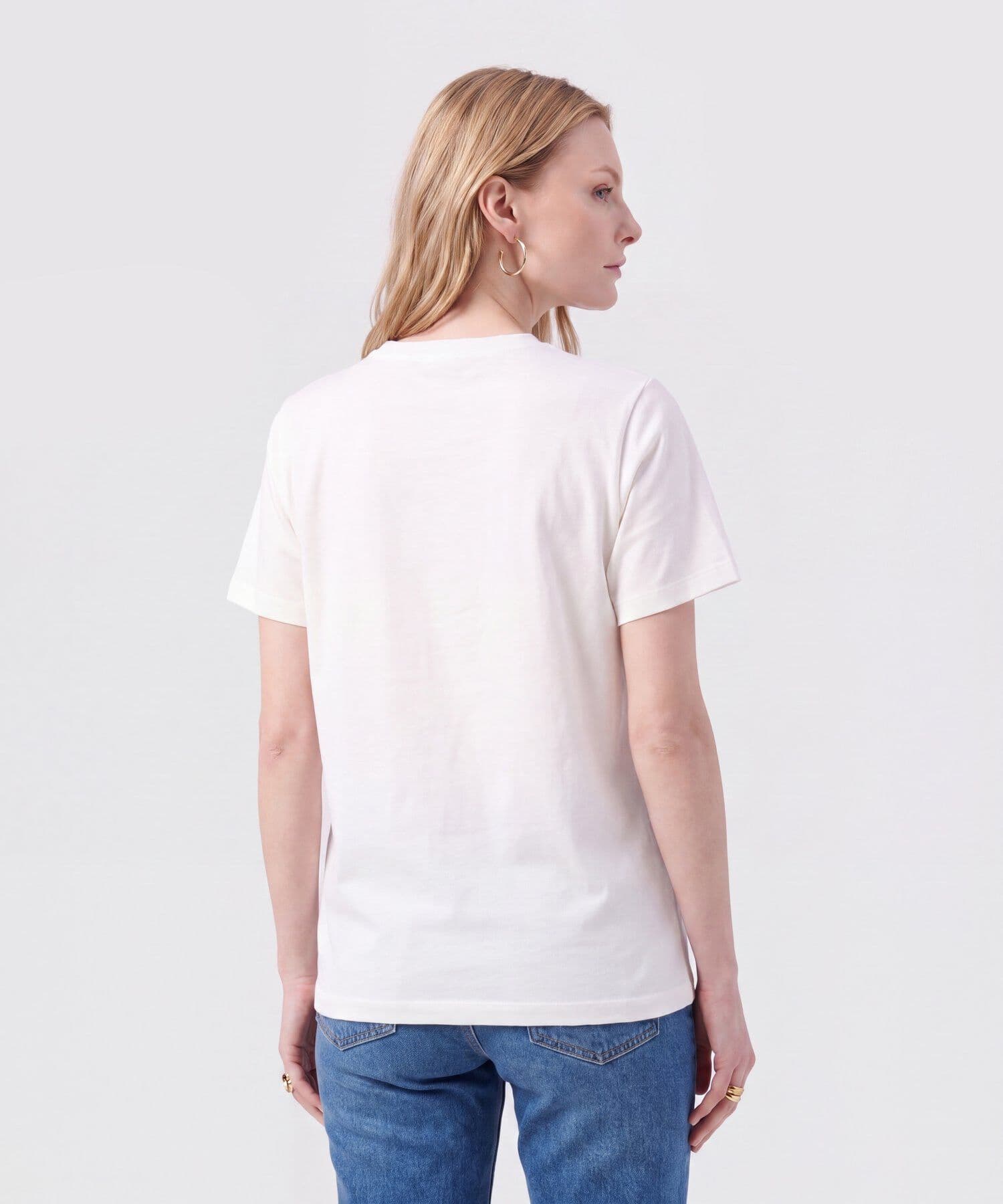Camiseta Carmín Natural blanco para mujer, vista 4
