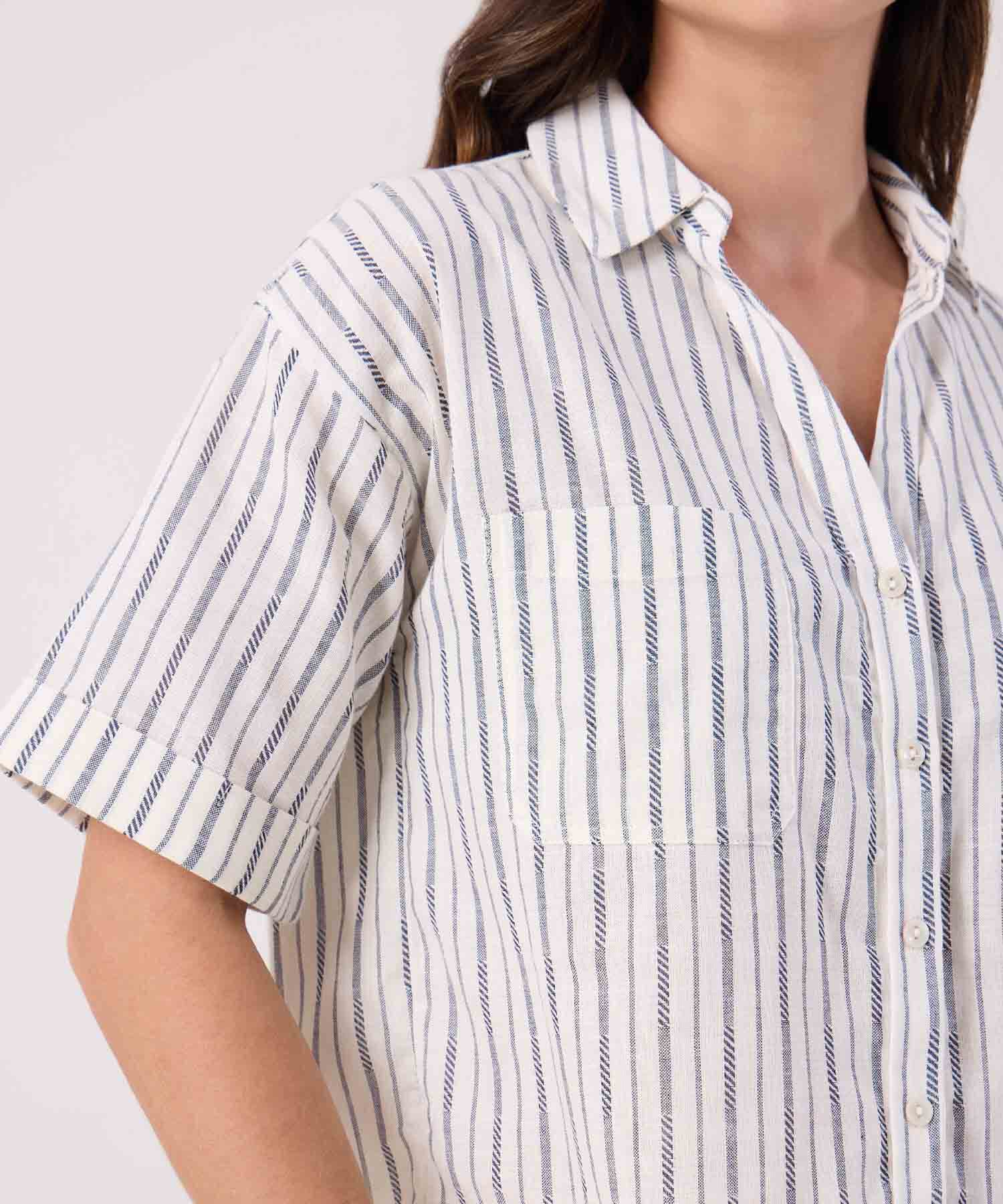 Camisa Guayacán Contemporáneo blanco para mujer, vista 3