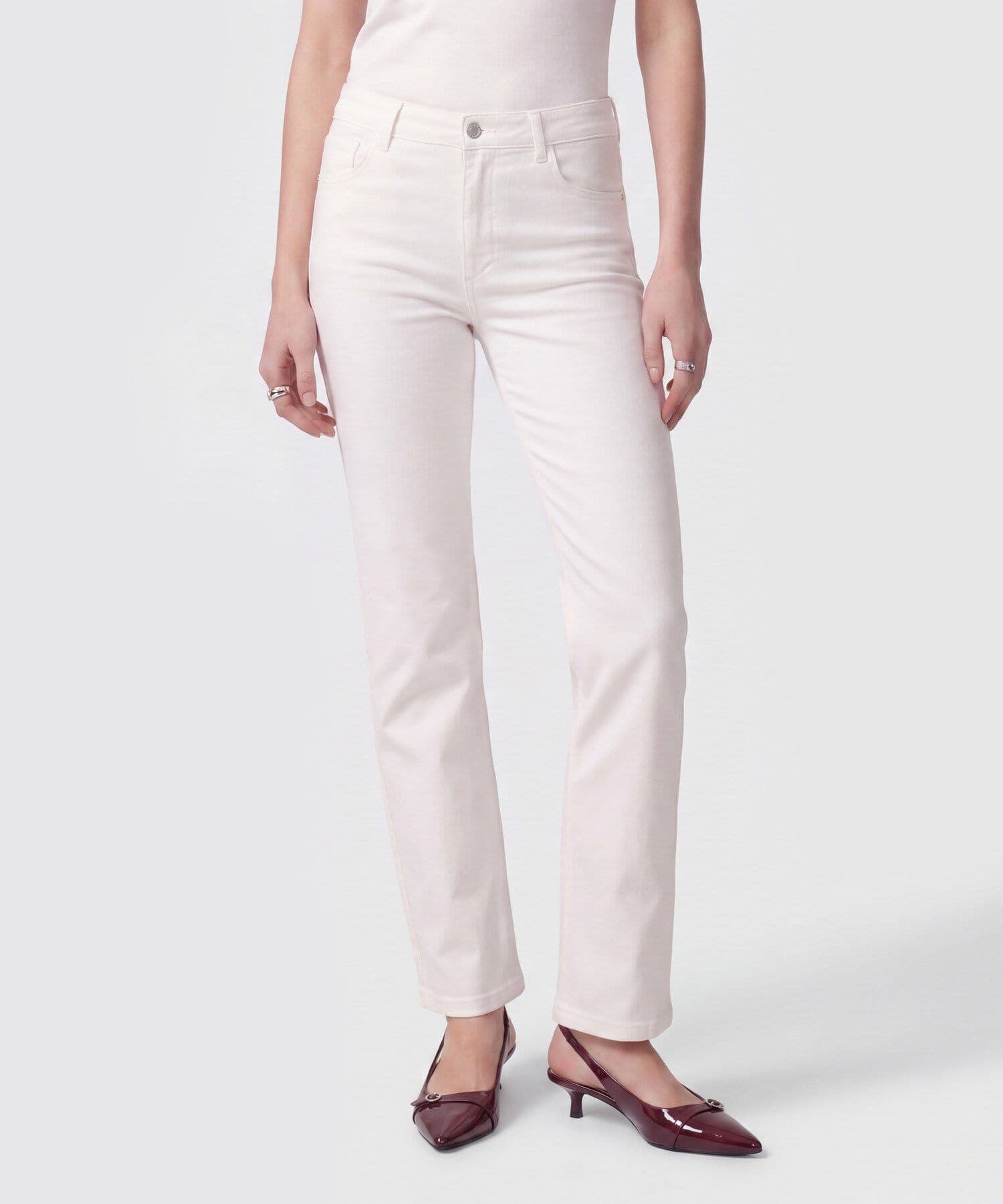 Jean Sabana Minimalista blanco para mujer, vista principal