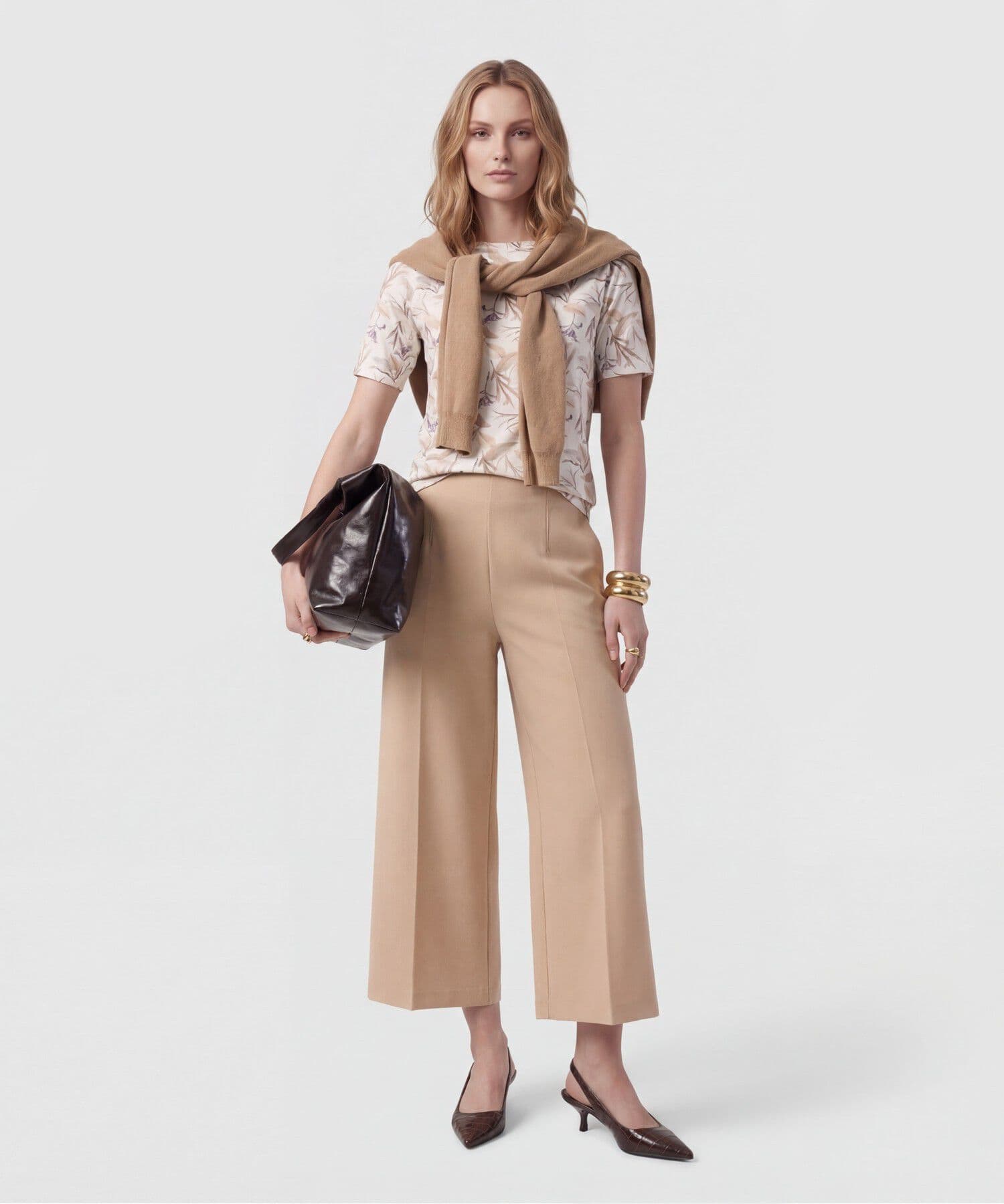Pantalón Emilia Minimalista café para mujer, vista 2