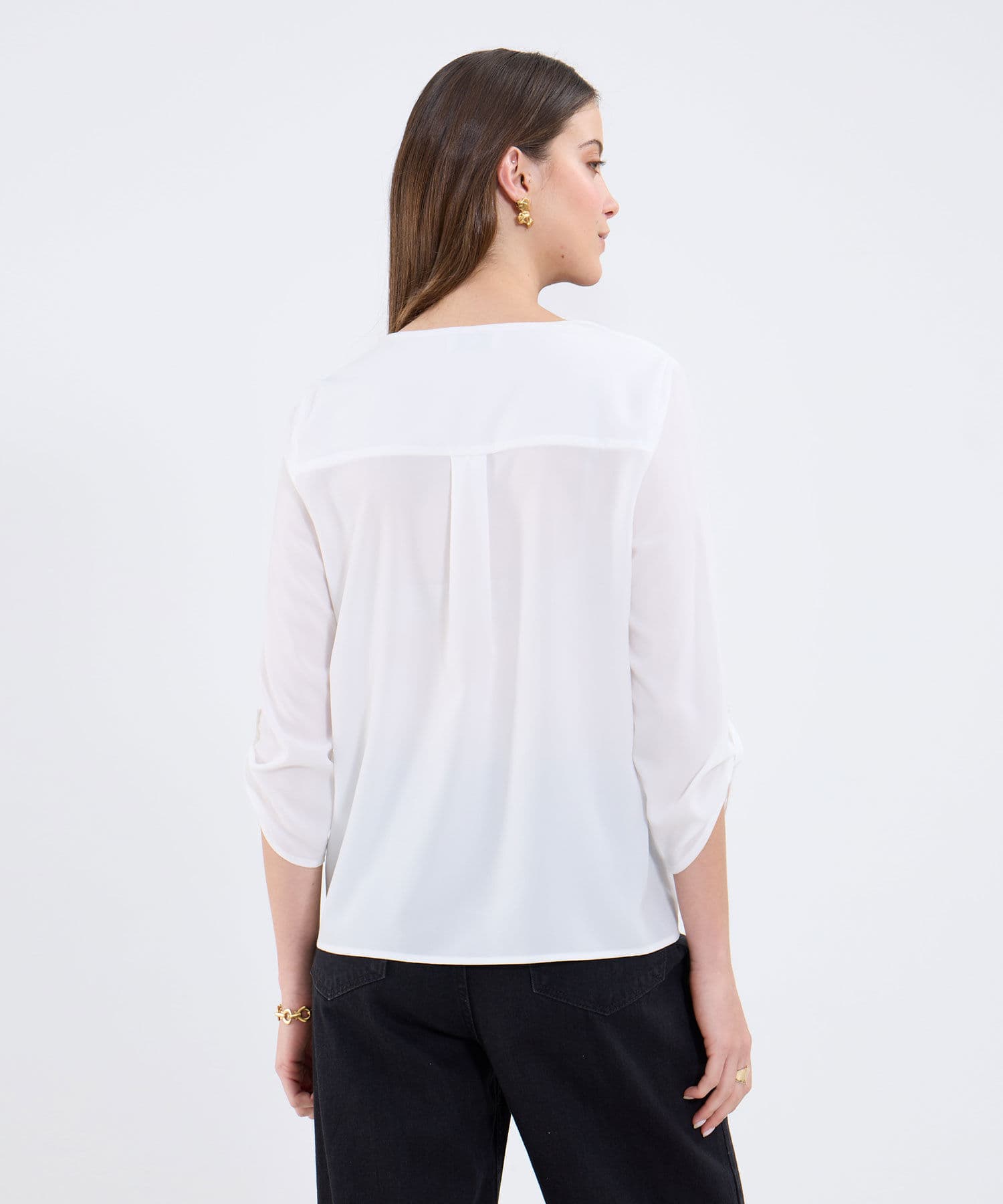 Blusa Niebla Contemporáneo blanco para mujer, vista 4
