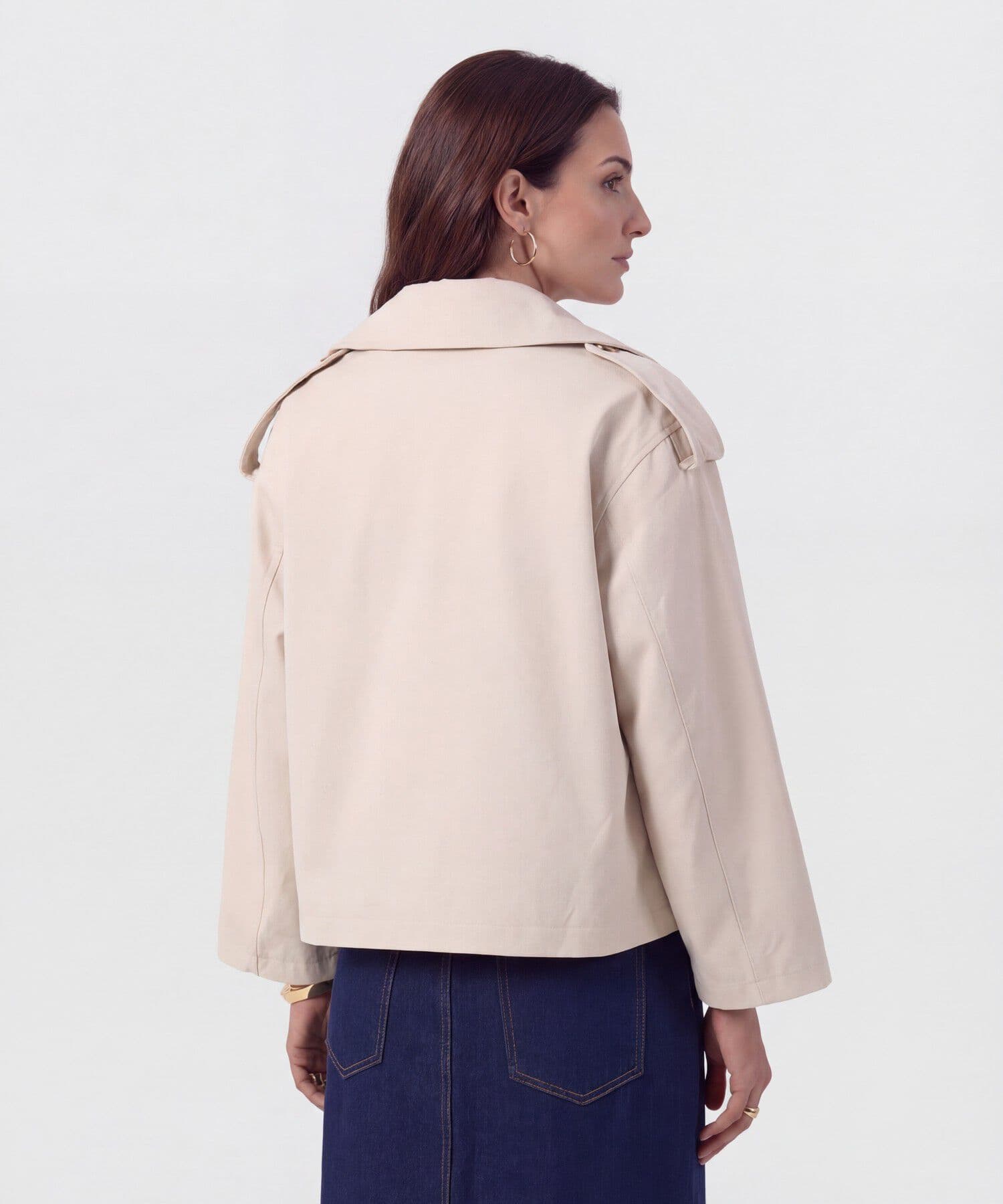 Chaqueta Sabana Texturizado verde oliva para mujer, vista 4