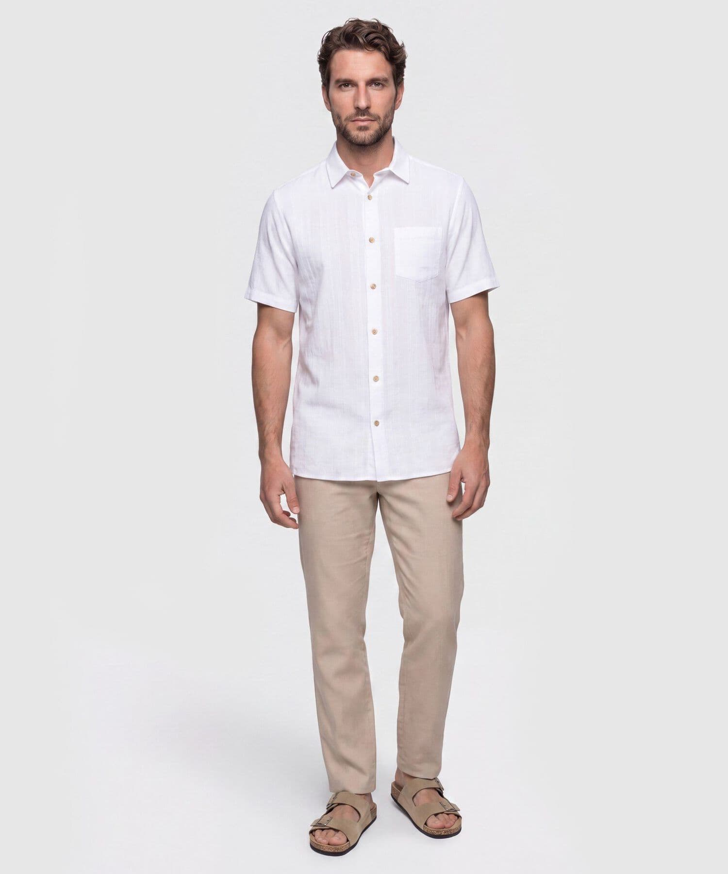 Camisa Lumbre Clásico blanco para hombre, vista 2