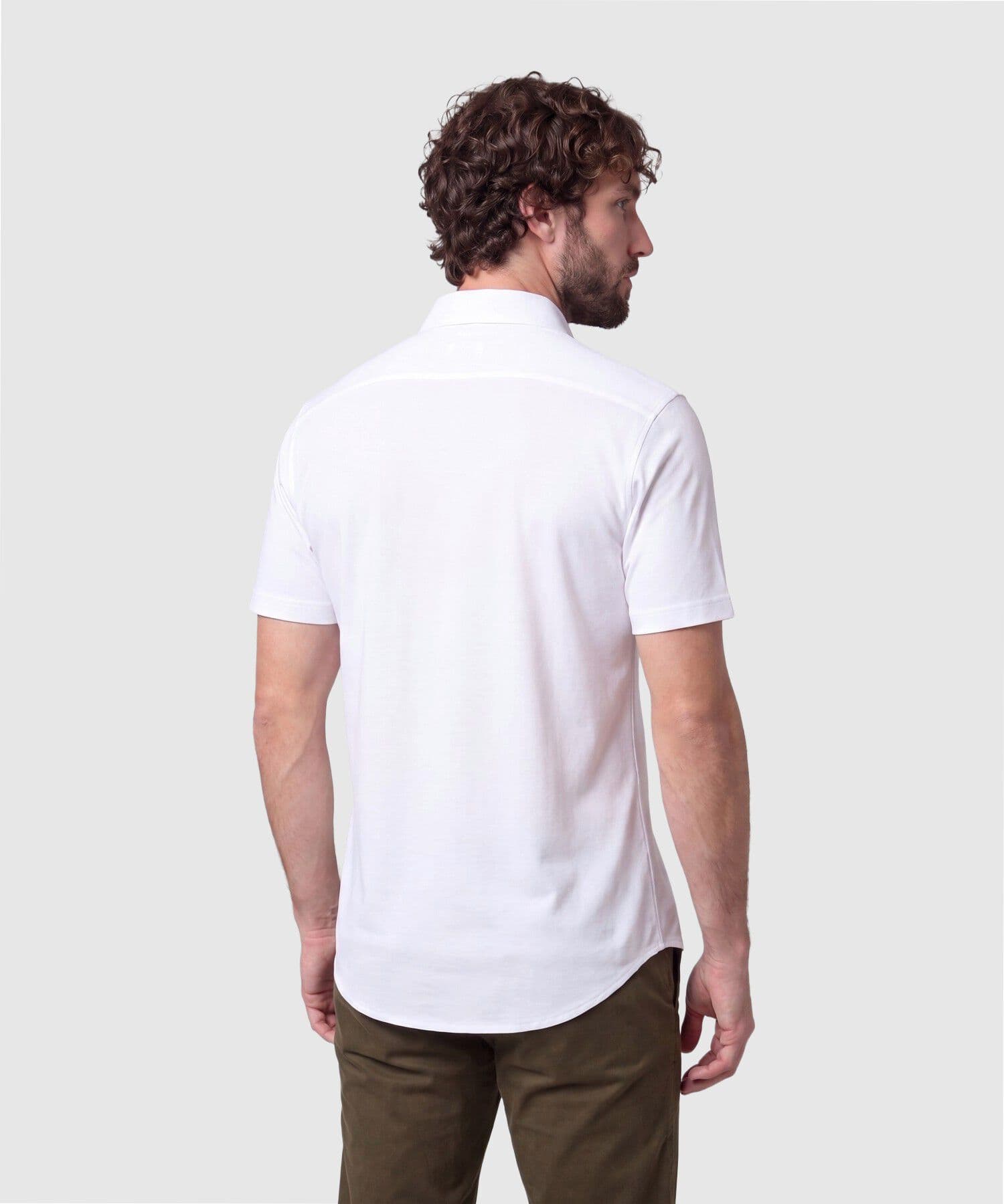 Camisa Palma Contemporáneo blanco para hombre, vista 4