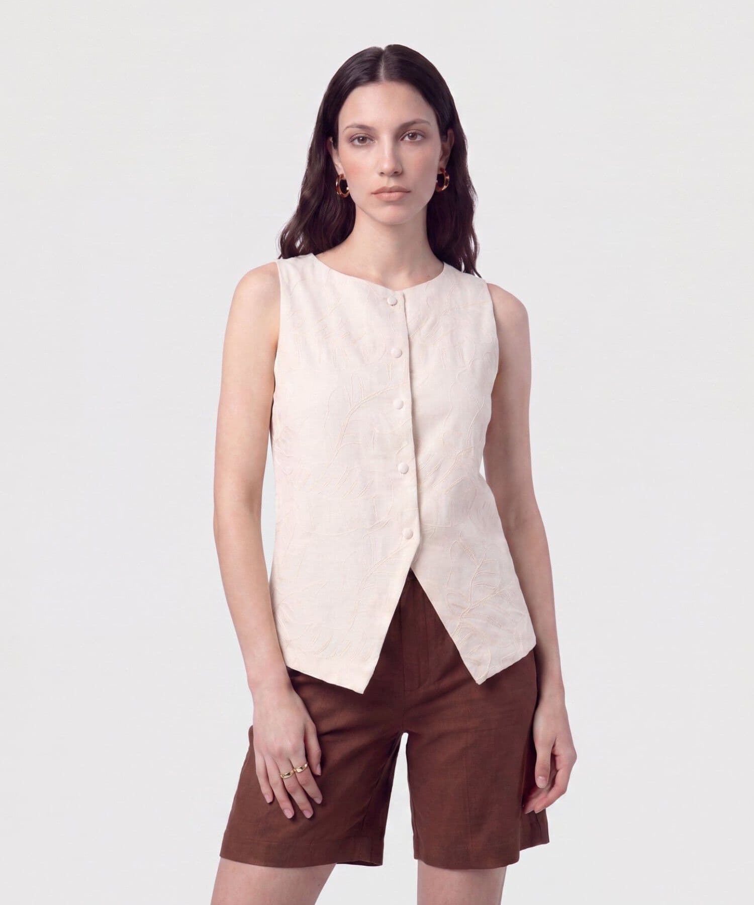 Blusa Dalia de Día arena para mujer, vista principal