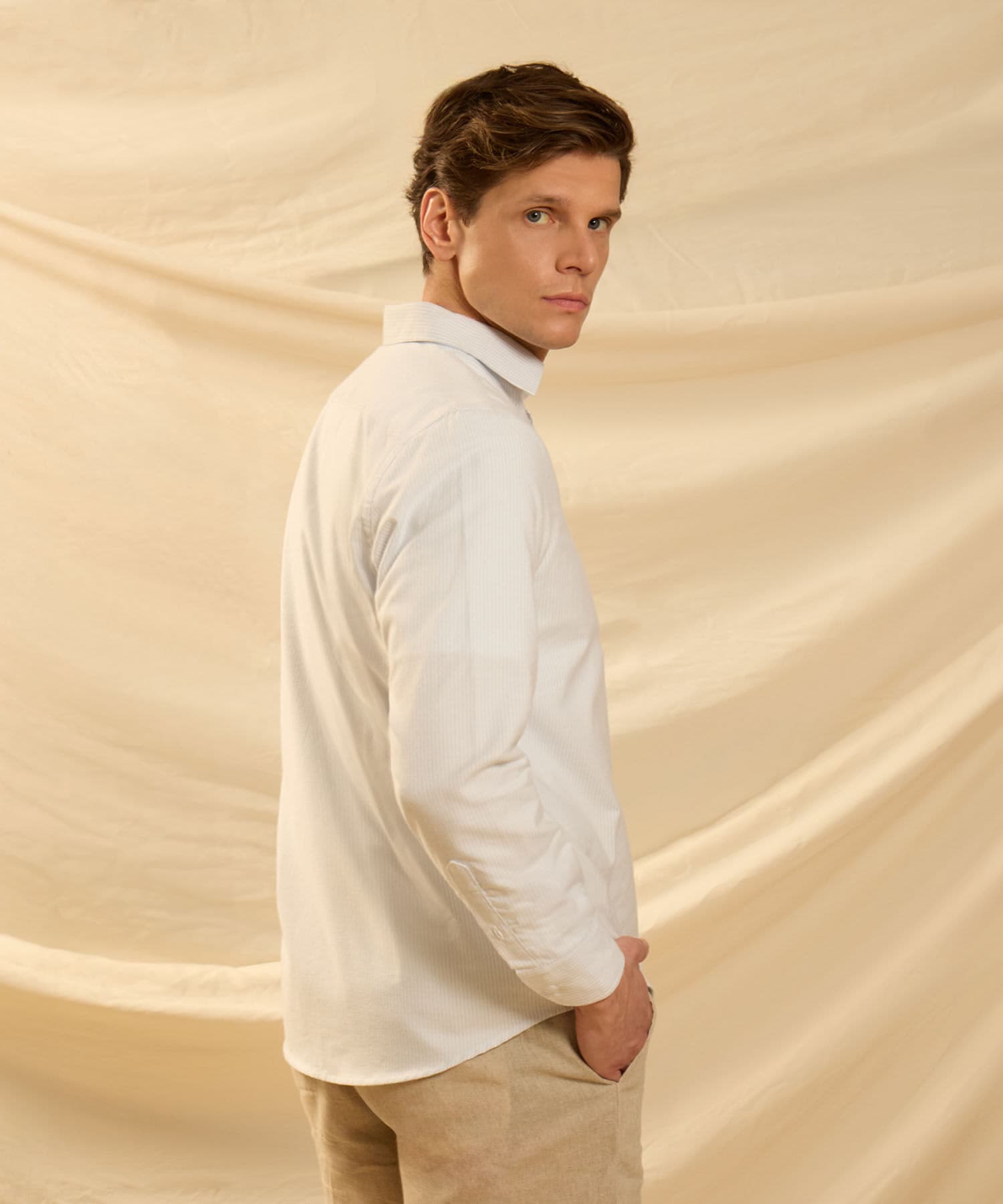 Camisa Julieta Fluido azul marino para hombre, vista 4