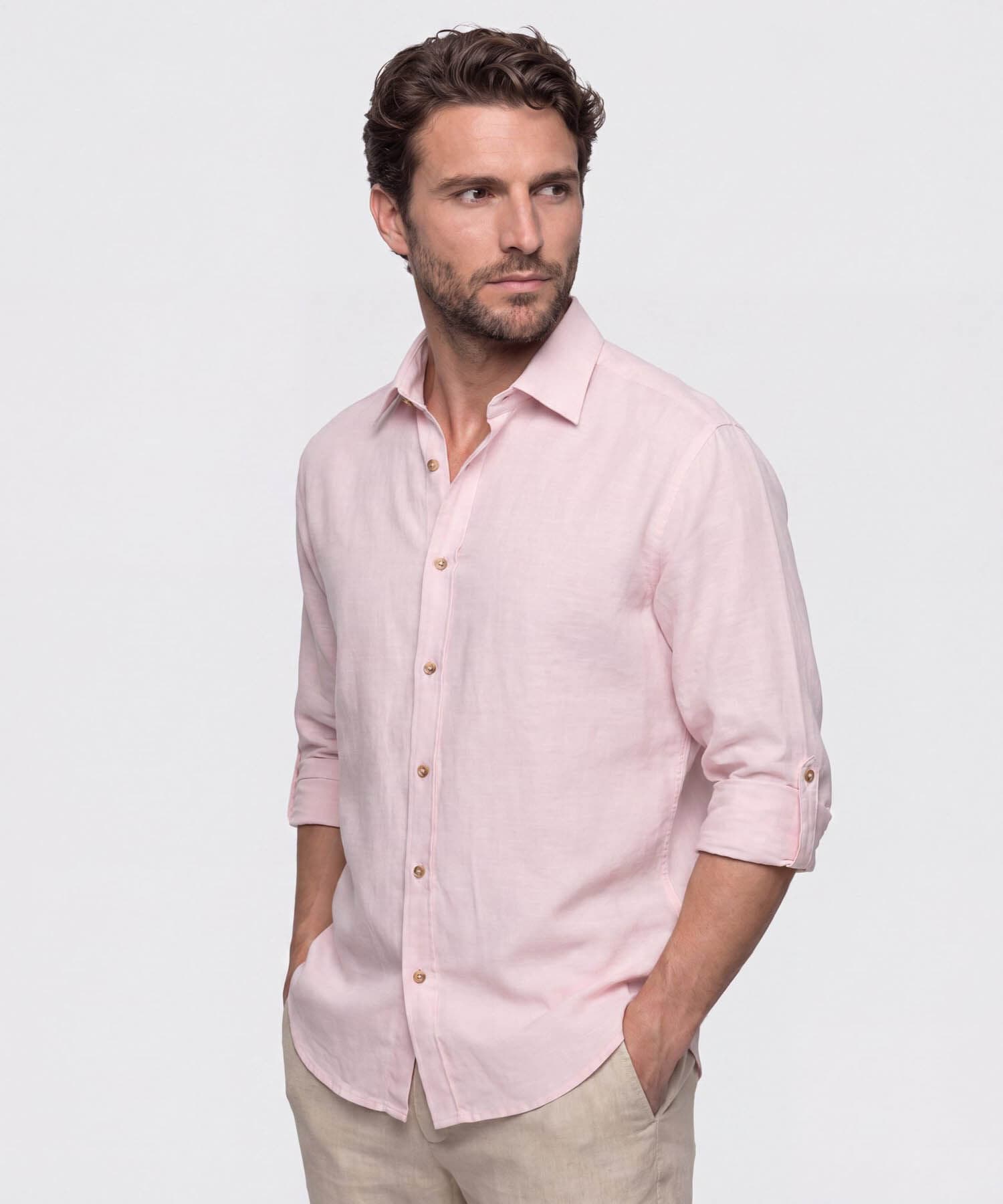Camisa Guayacán de Viaje rosa empolvado para hombre, vista principal