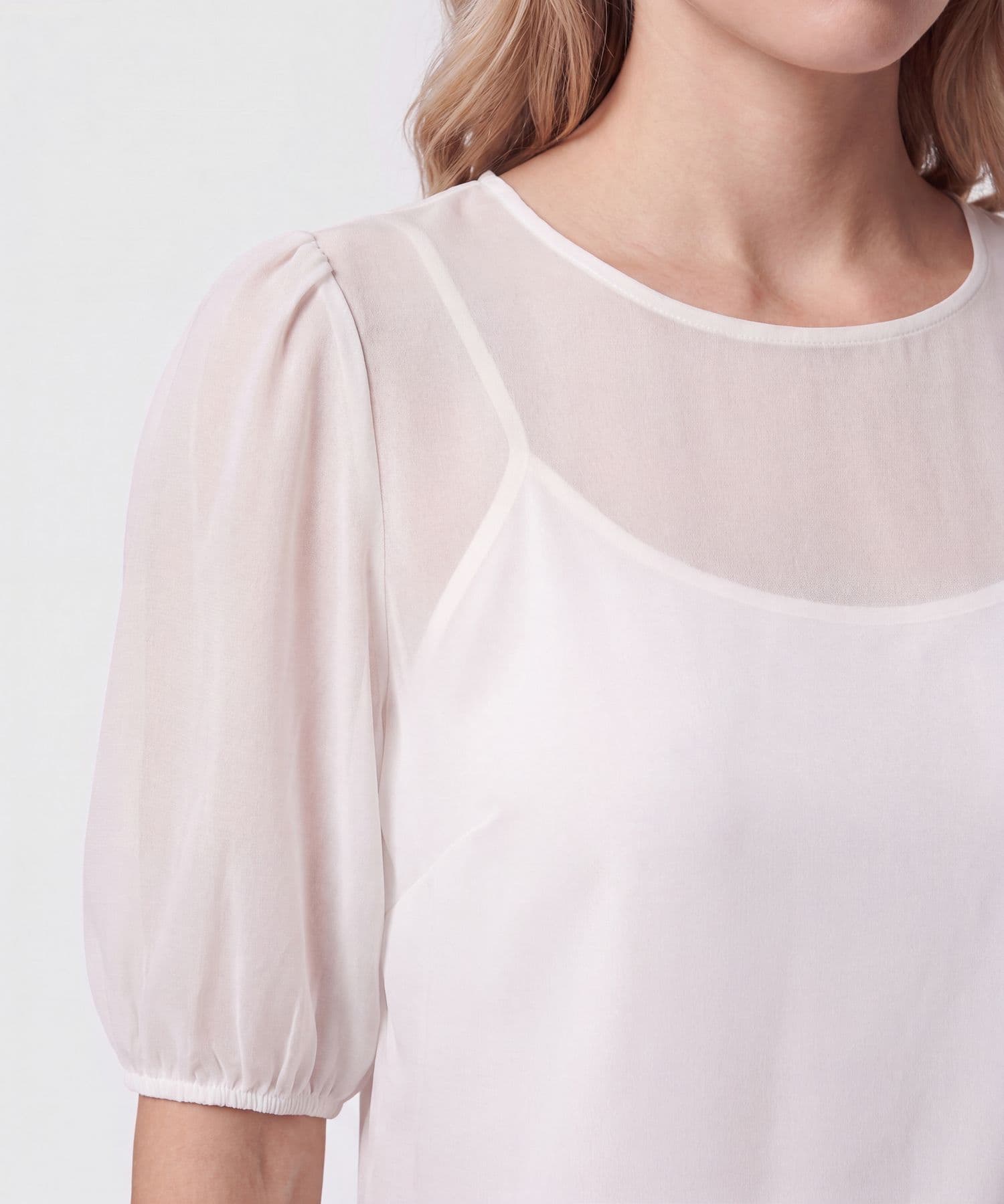 Blusa Flora Contemporáneo blanco para mujer, vista 3