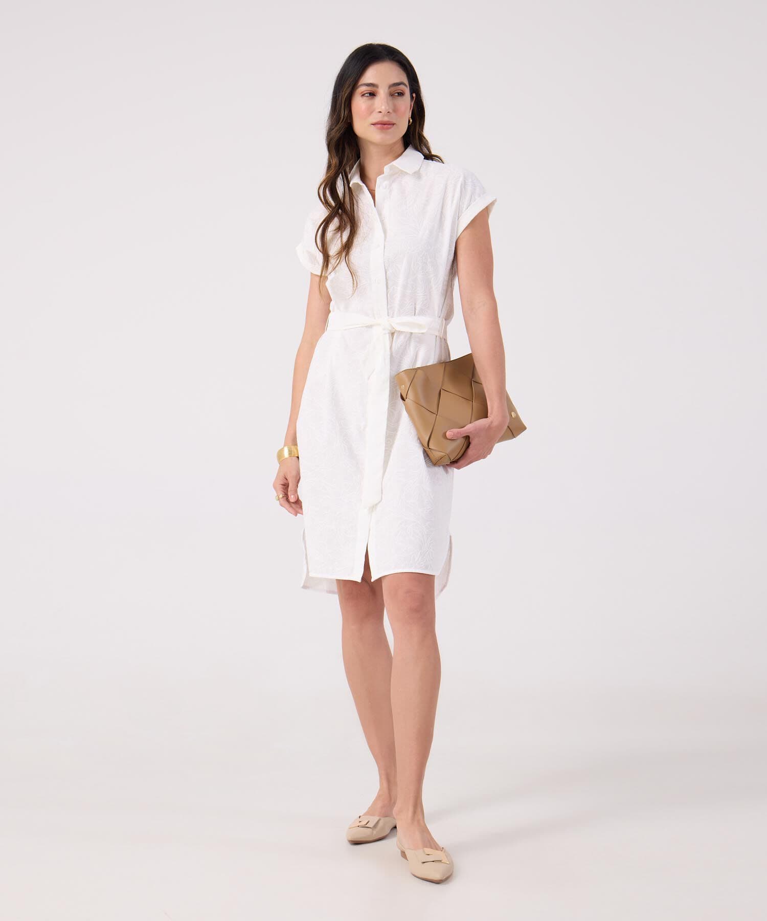 Vestido Marfil Minimalista blanco para mujer, vista principal