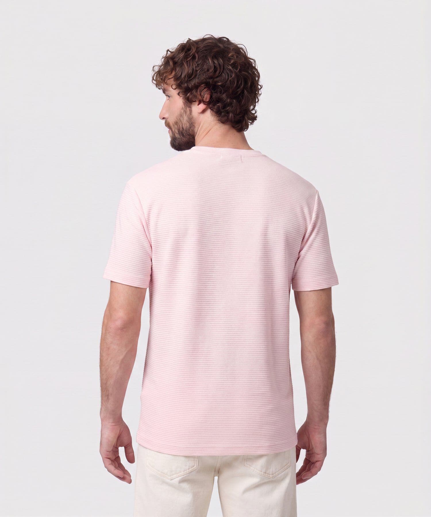 Camiseta Valle Contemporáneo rosa empolvado para hombre, vista 4
