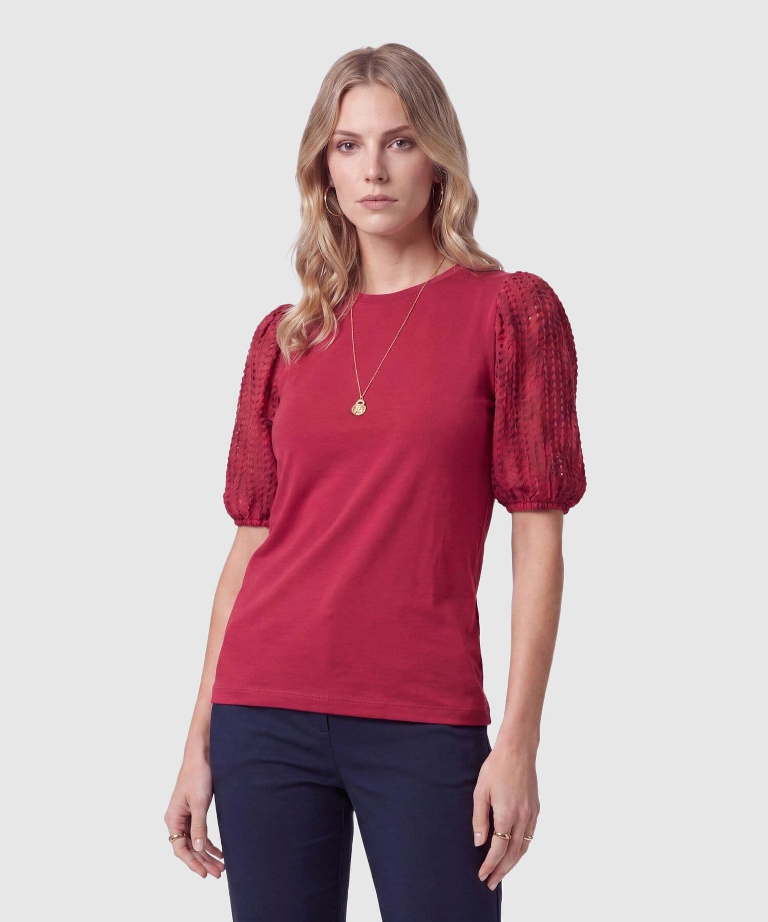 Camiseta Oliva de Ciudad rojo granada para mujer, vista principal