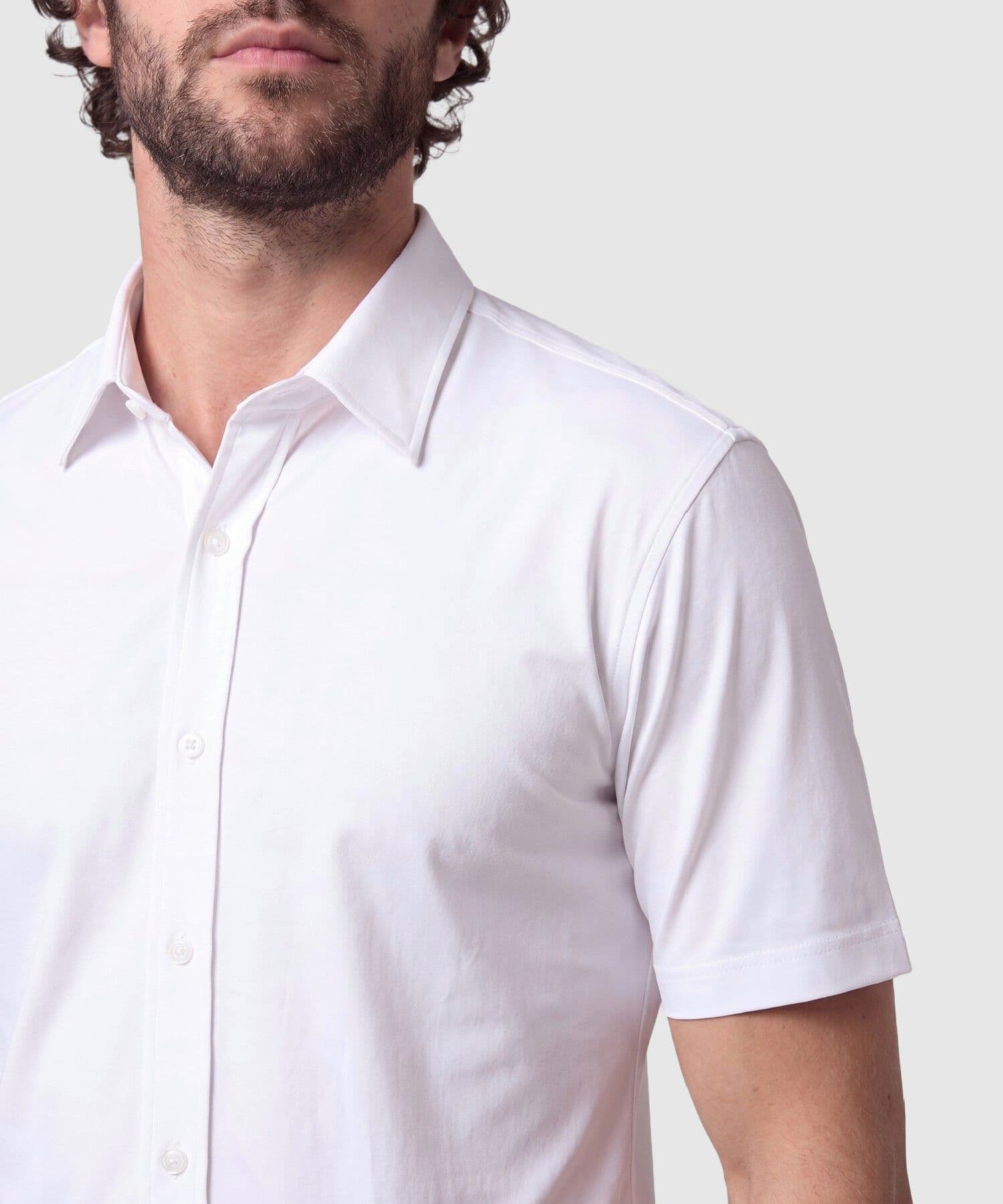 Camisa Palma Contemporáneo blanco para hombre, vista 3