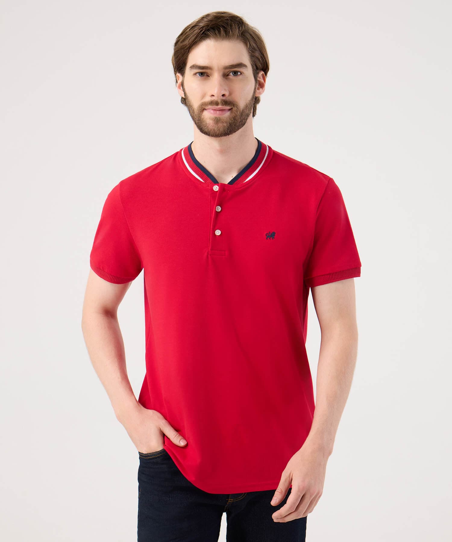 Polo Marfil Contemporáneo rojo granada para hombre, vista principal