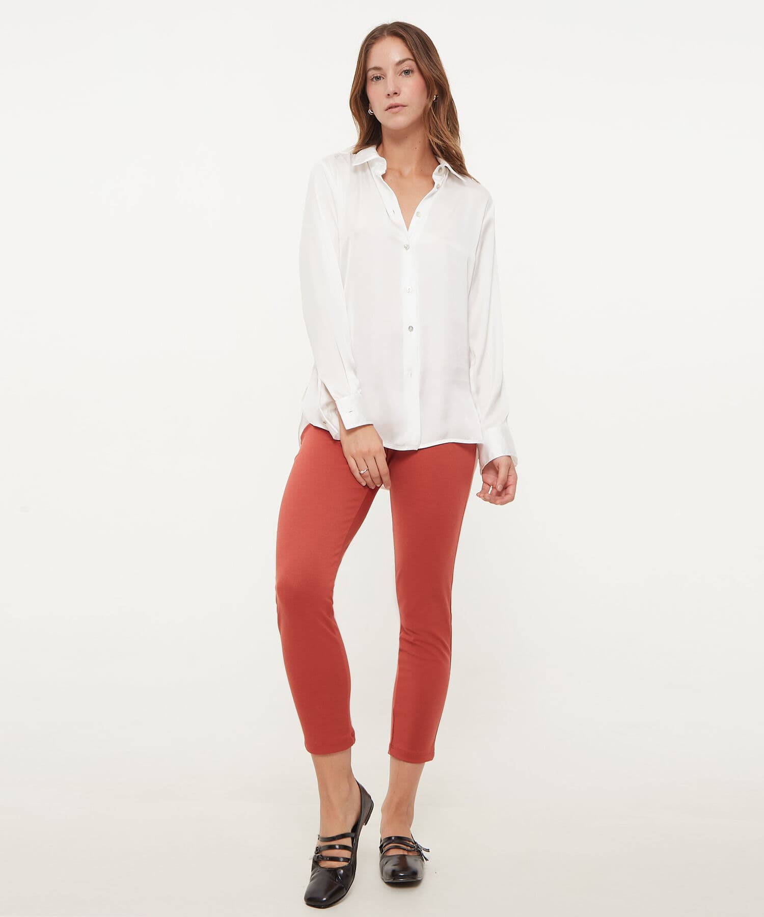 Camiseta Ámbar Relajado rojo granada para mujer, vista 2