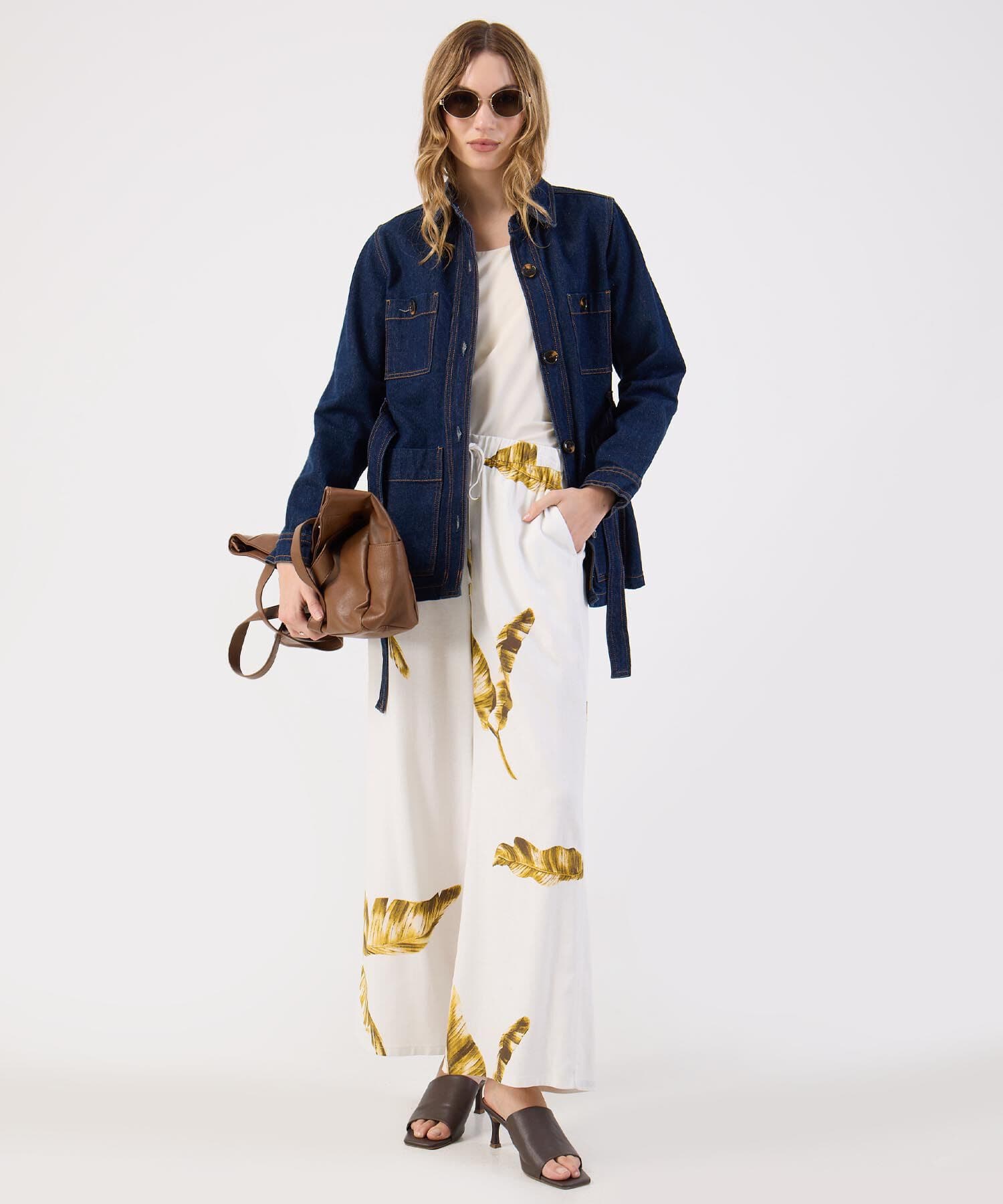 Pantalón Oliva de Día blanco para mujer, vista 2