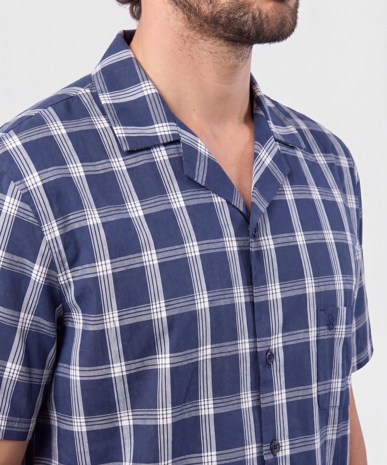 Pijama Cauce Ligero azul marino para hombre, vista 3