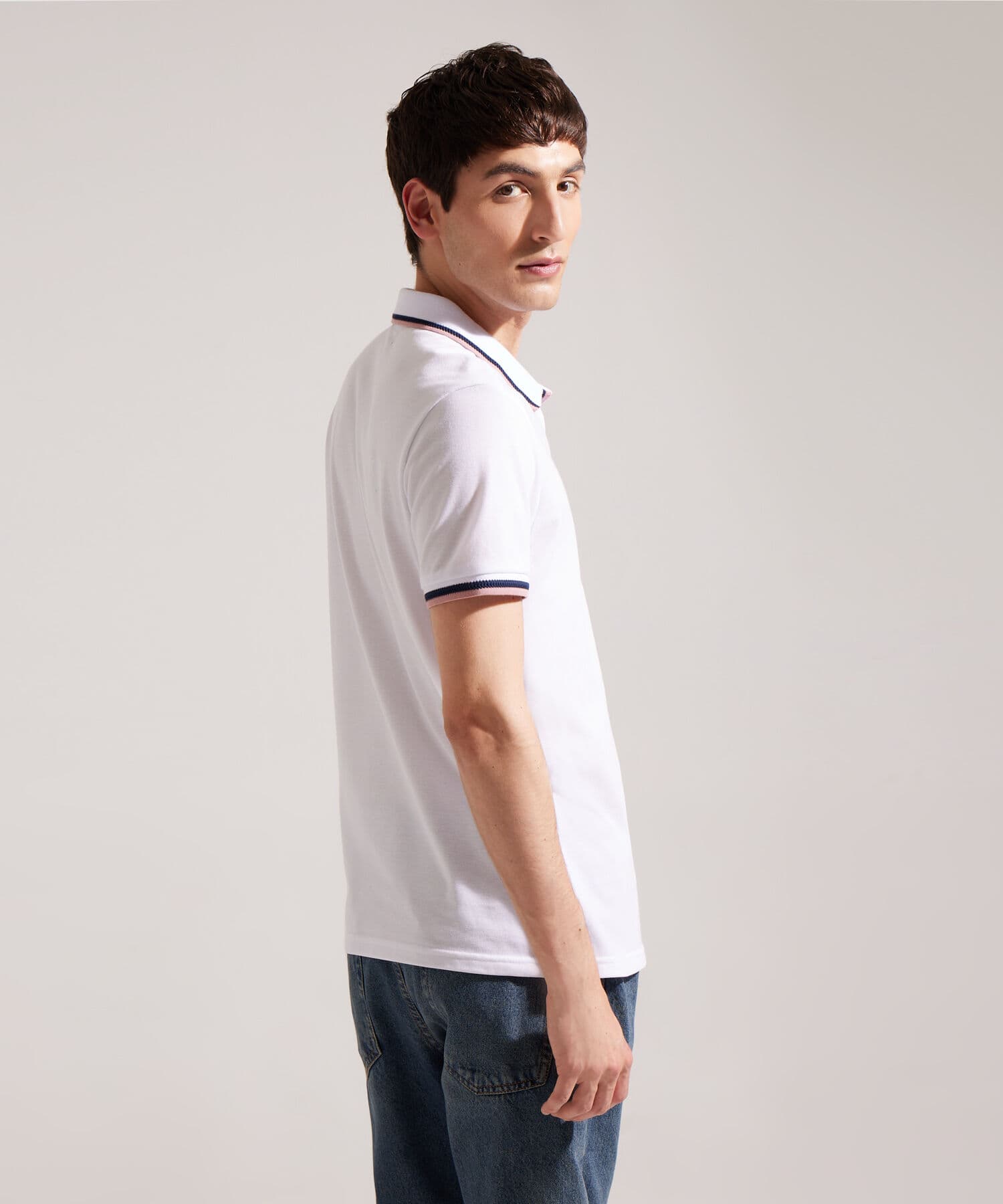 Polo Violeta de Día blanco para hombre, vista 3