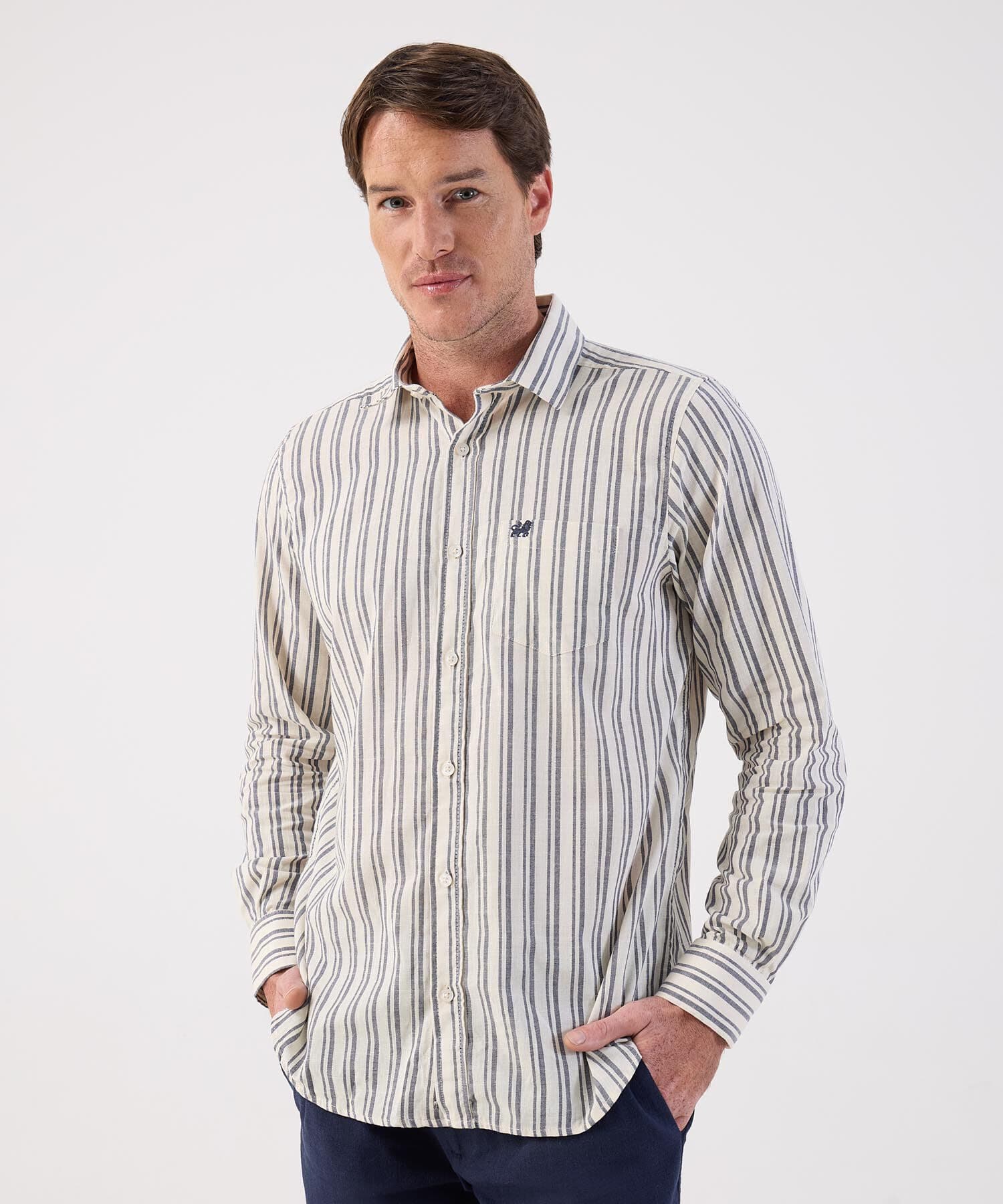 Camisa Horizonte Fluido azul marino para hombre, vista principal