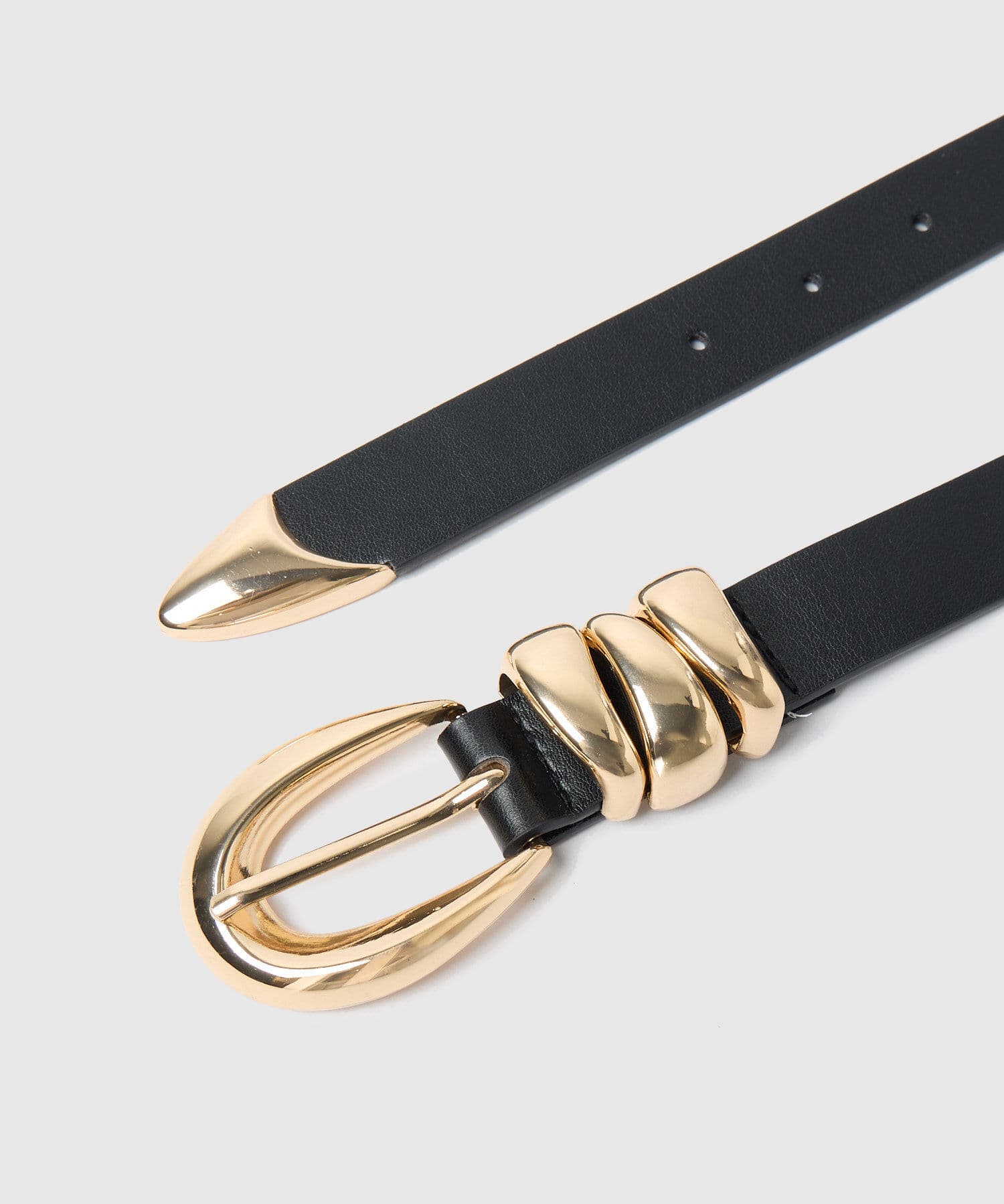 Cinturón Marfil Fluido negro para mujer, vista 2