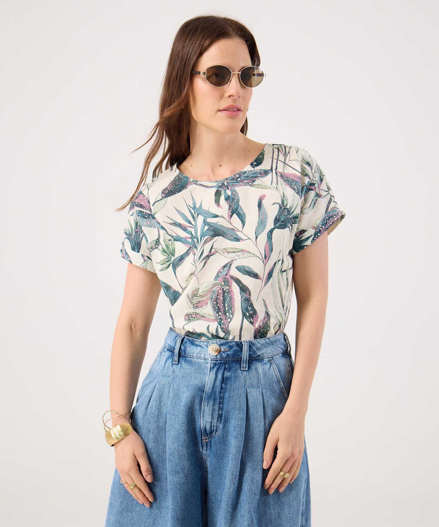 Blusa Isadora Texturizado verde oliva para mujer, vista principal