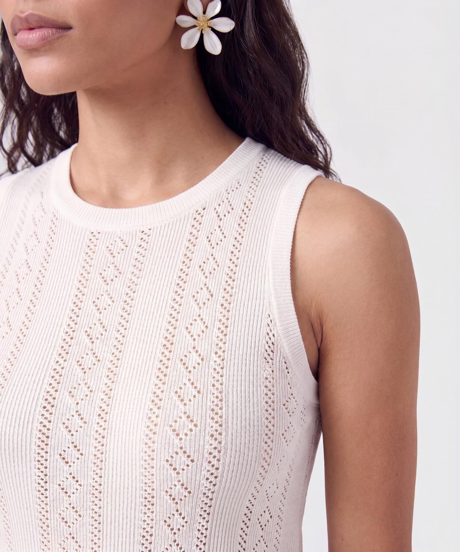 Camiseta Serena Natural blanco para mujer, vista 3