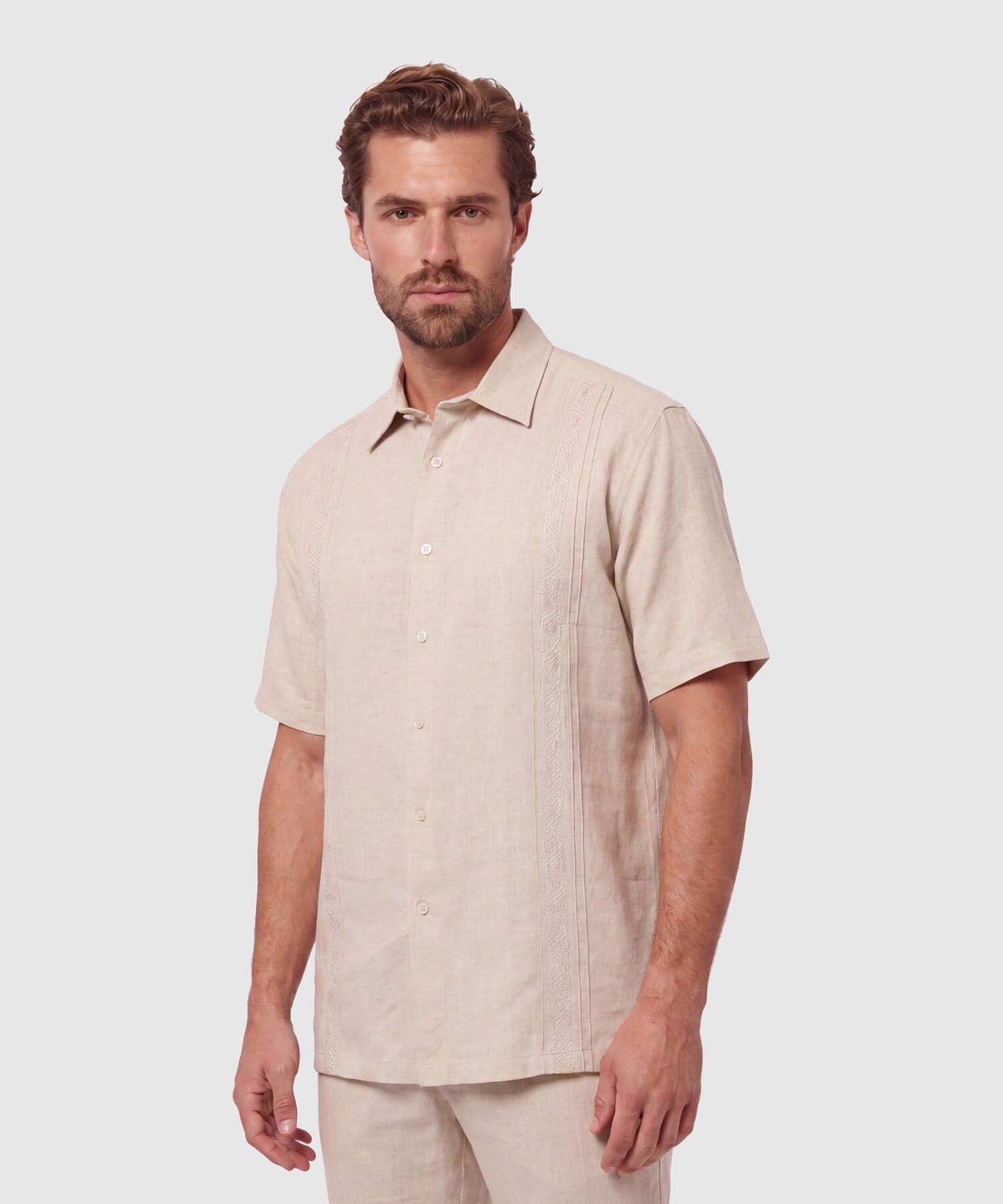 Camisa Emilia Texturizado arena para hombre, vista principal