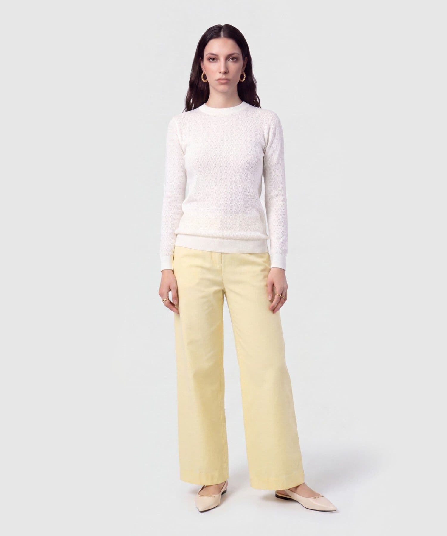 Buzo Flora Minimalista blanco para mujer, vista 2