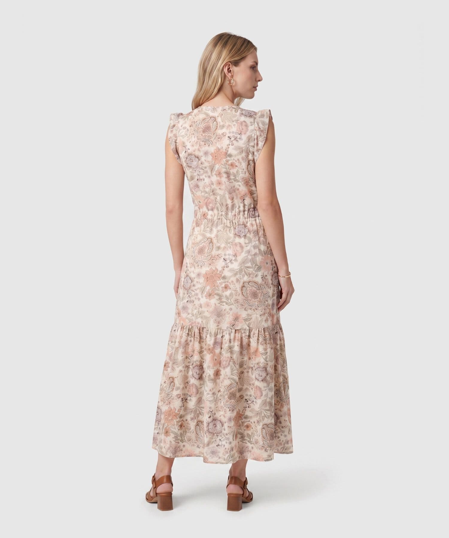 Vestido Bahía Edición Lino verde oliva para mujer, vista 4