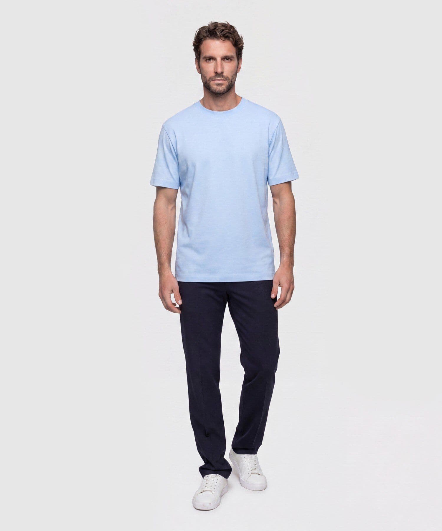 Camiseta Marfil Relajado azul marino para hombre, vista 2