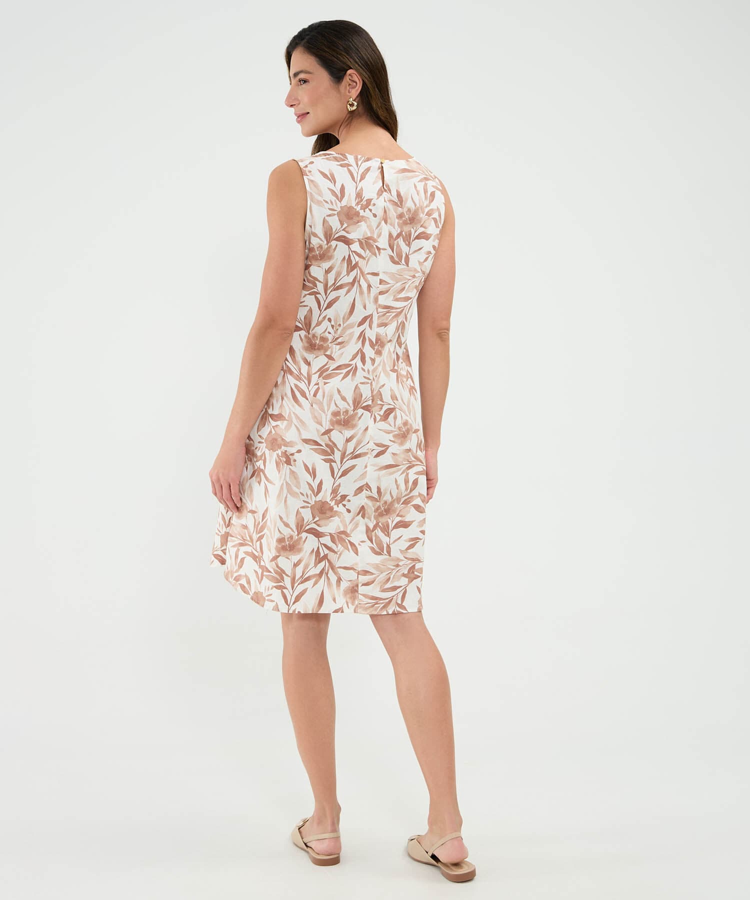 Vestido Carmín Clásico café para mujer, vista 4