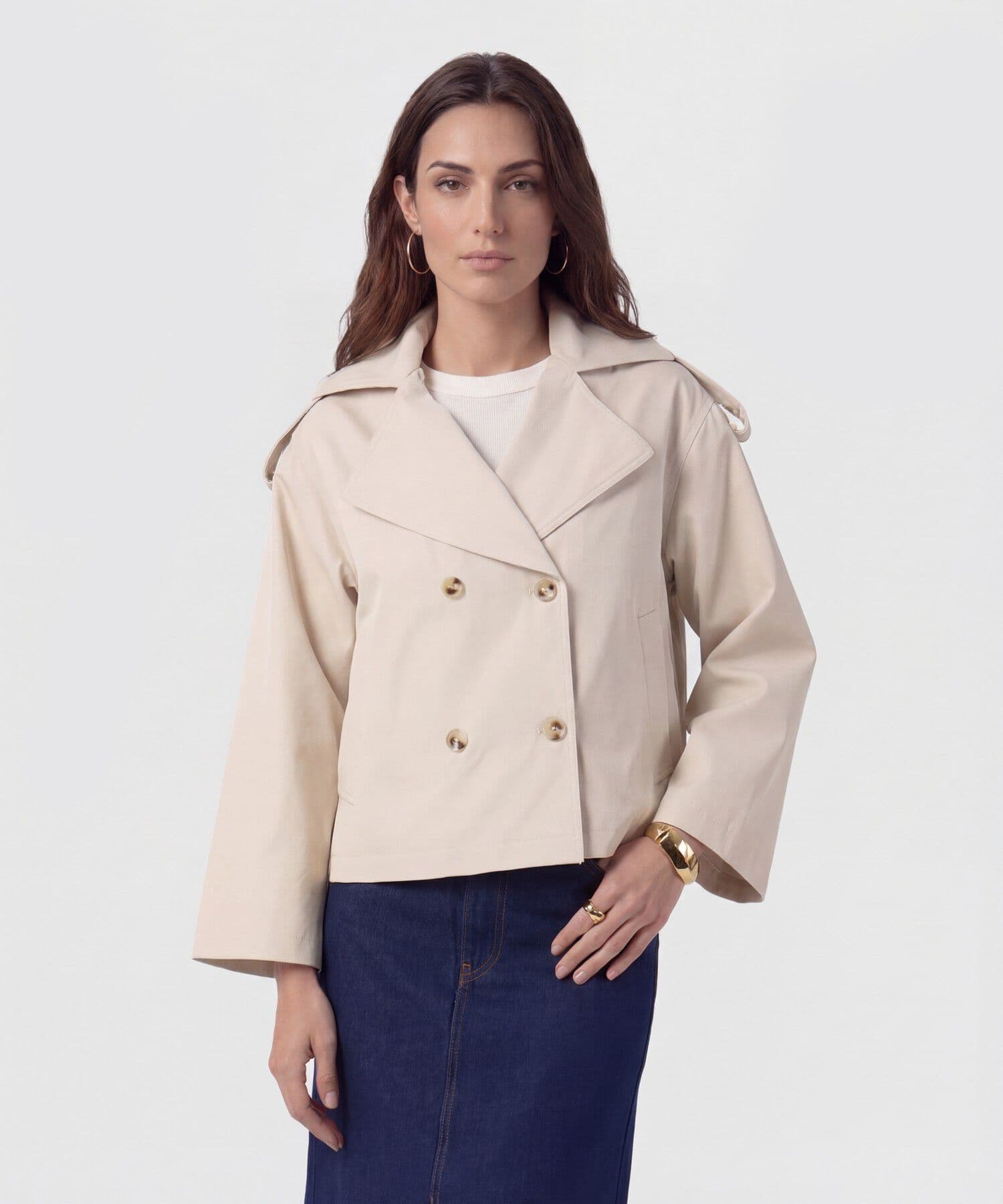 Chaqueta Sabana Texturizado verde oliva para mujer, vista principal