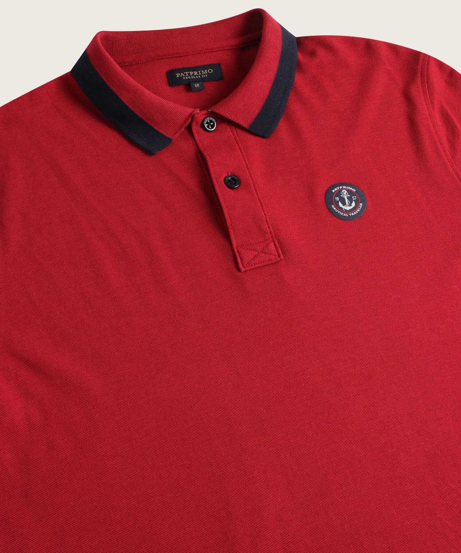 Polo Amalia Edición Lino rojo granada para hombre, vista 2
