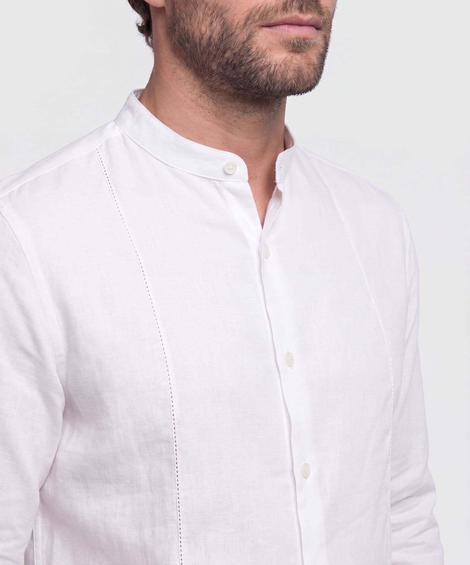 Camisa Alba Contemporáneo blanco para hombre, vista 3