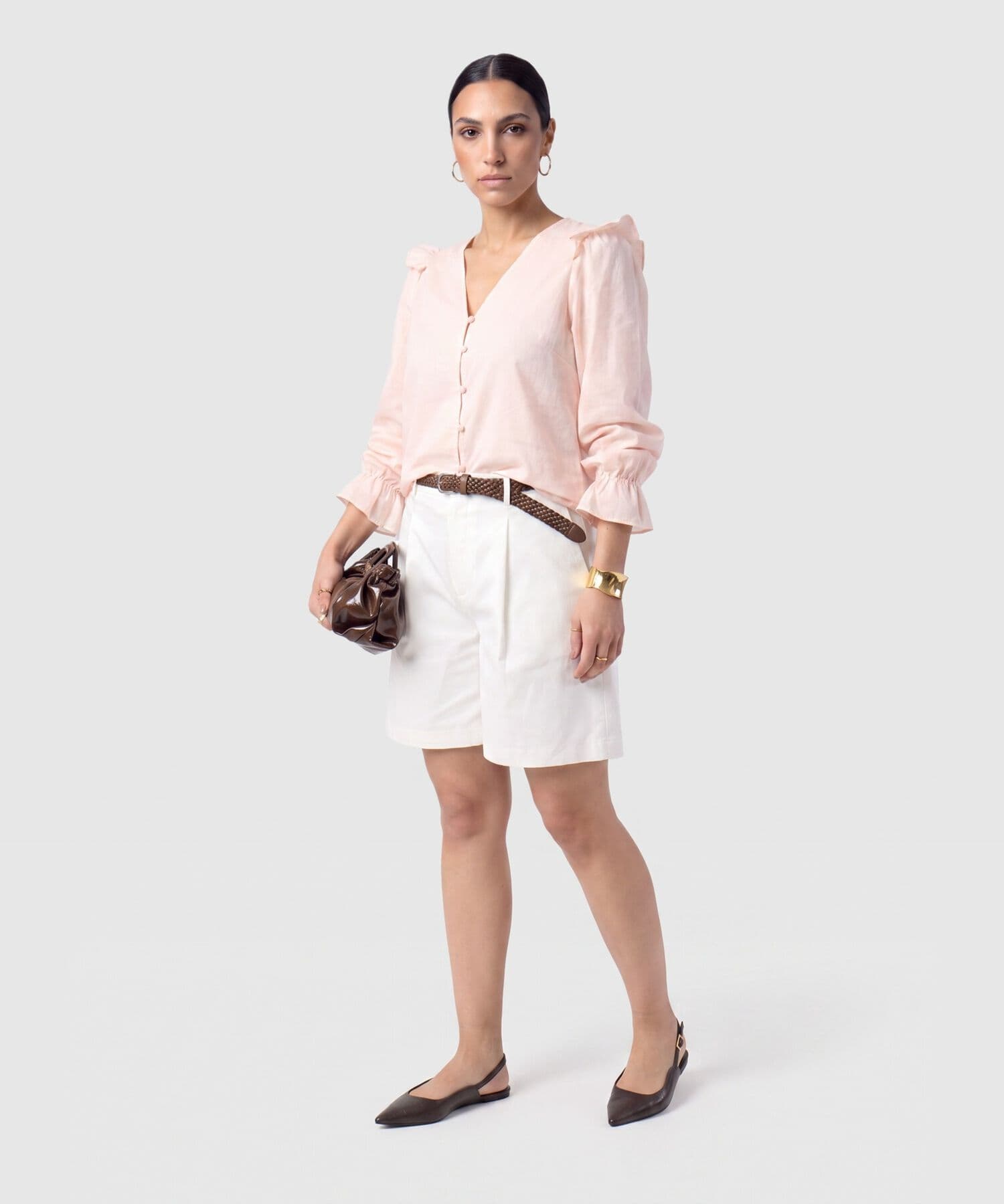 Blusa Marea Edición Índigo rosa empolvado para mujer, vista 2