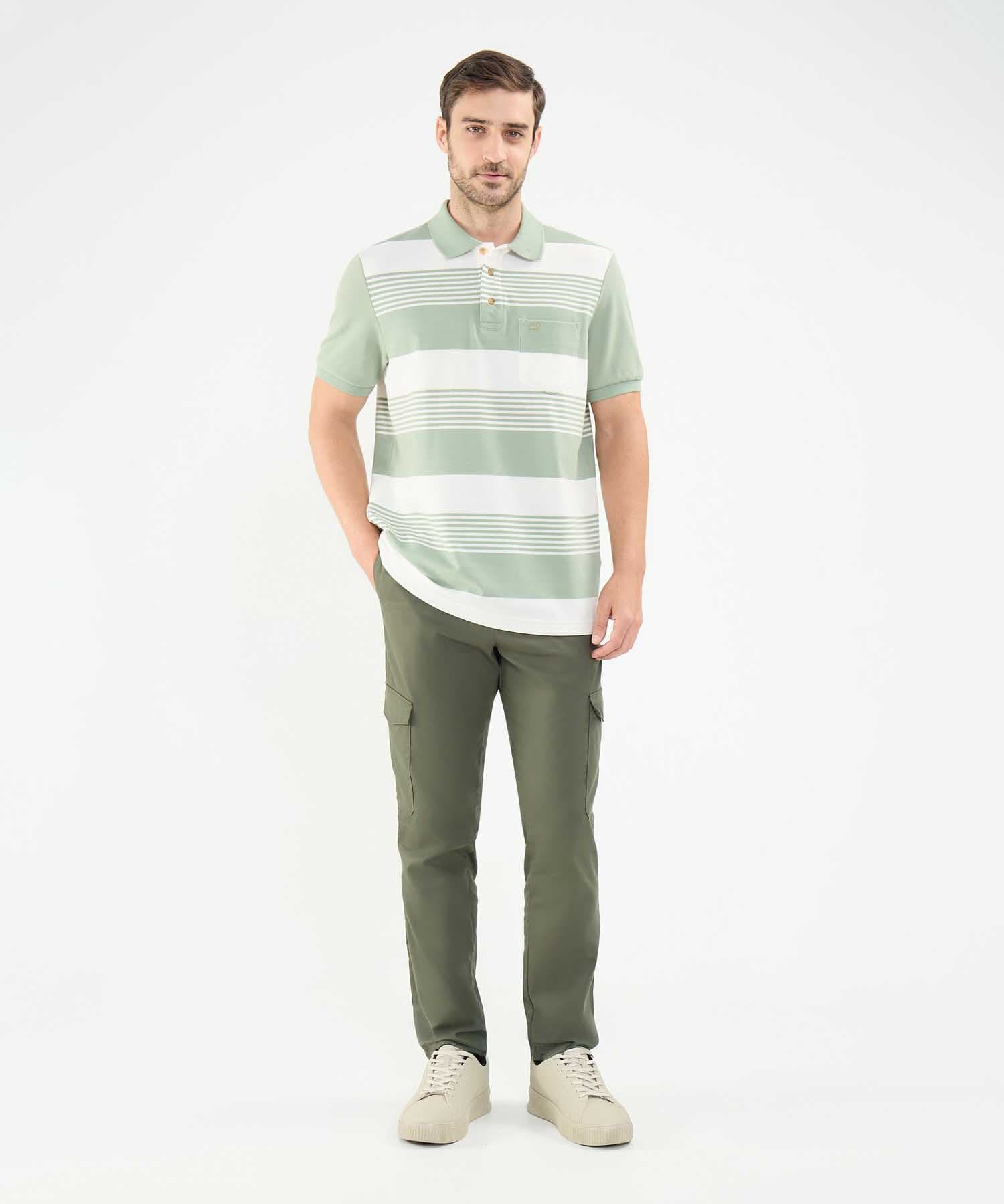 Polo Cauce Contemporáneo verde oliva para hombre, vista 2