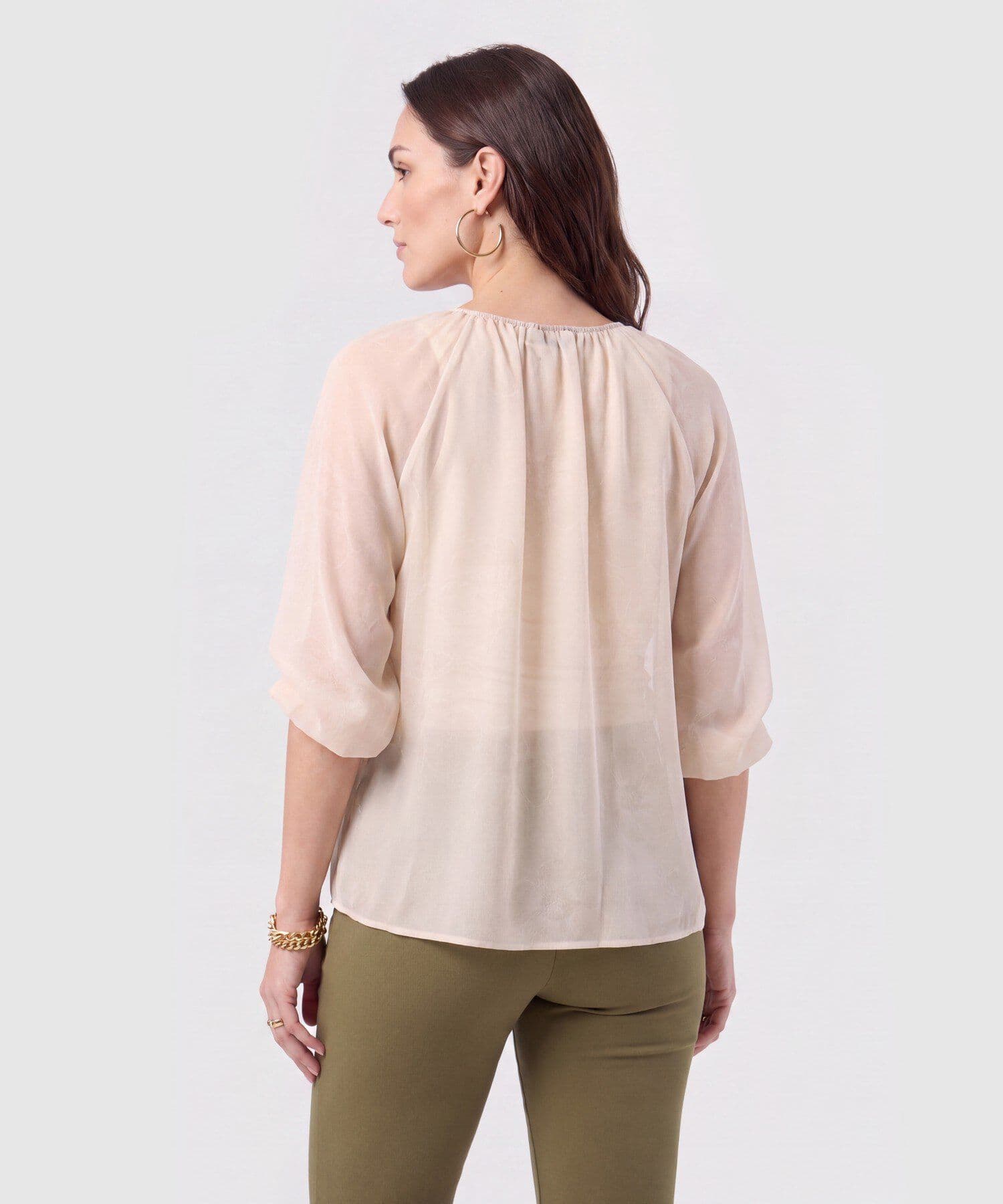 Blusa Elisa Natural arena para mujer, vista 4