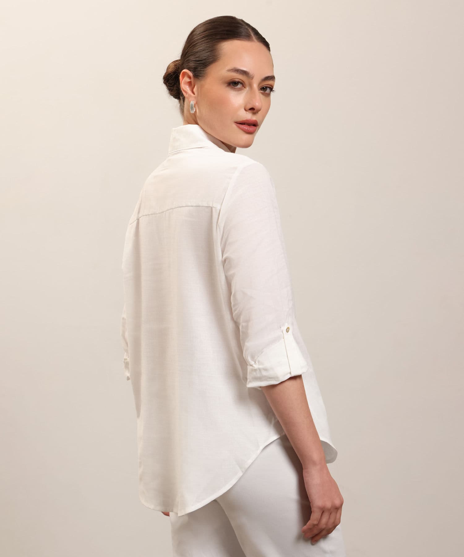 Camisa Celeste Suave blanco para mujer, vista 4