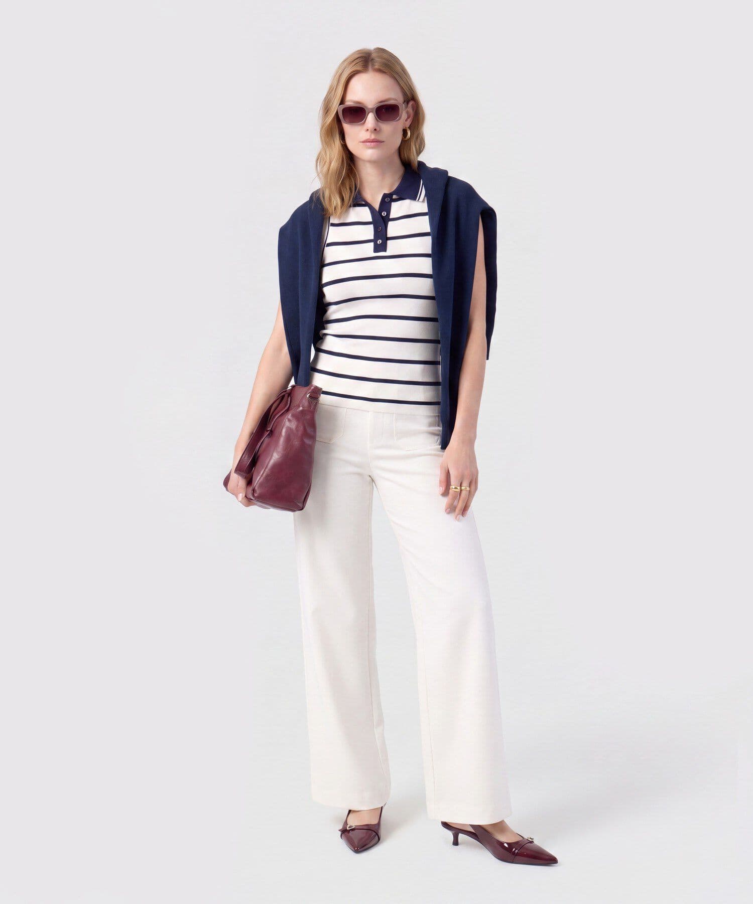 Pantalón Tierra Fluido blanco para mujer, vista 2