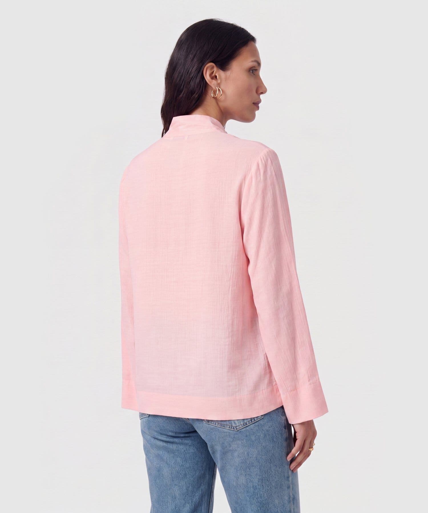 Blusa Orquídea Texturizado rosa empolvado para mujer, vista 4