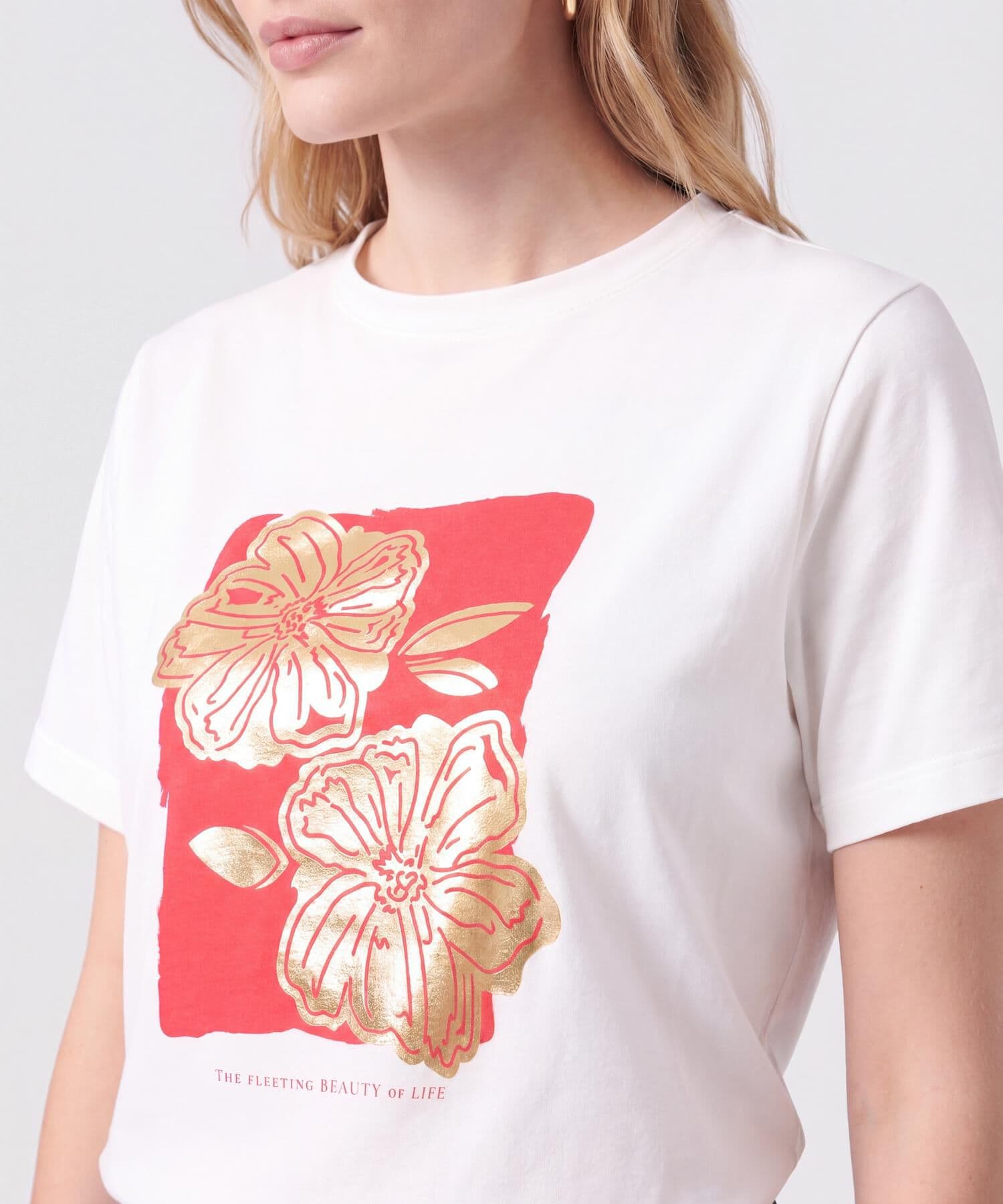 Camiseta Carmín Natural blanco para mujer, vista 3