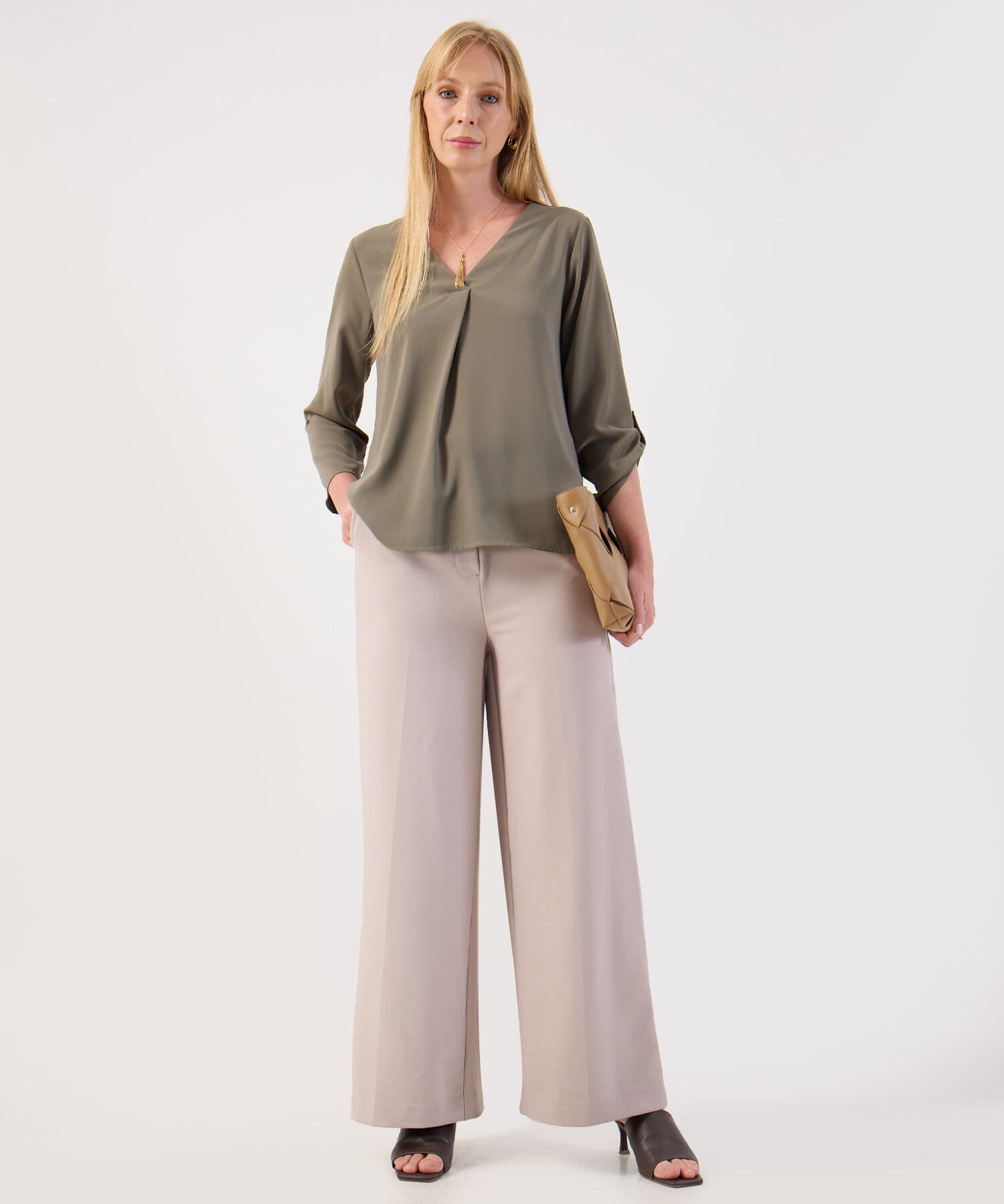 Blusa Coral de Viaje verde oliva para mujer, vista 2