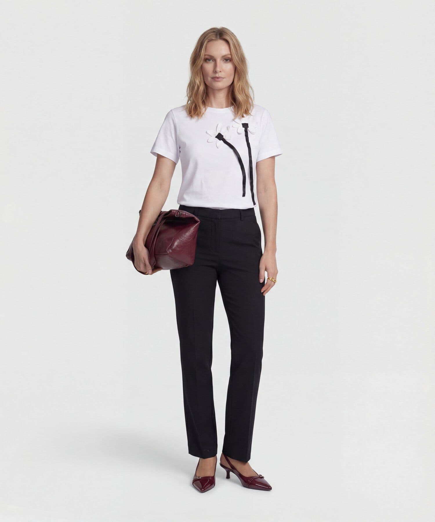 Camiseta Azahar Minimalista blanco para mujer, vista 2