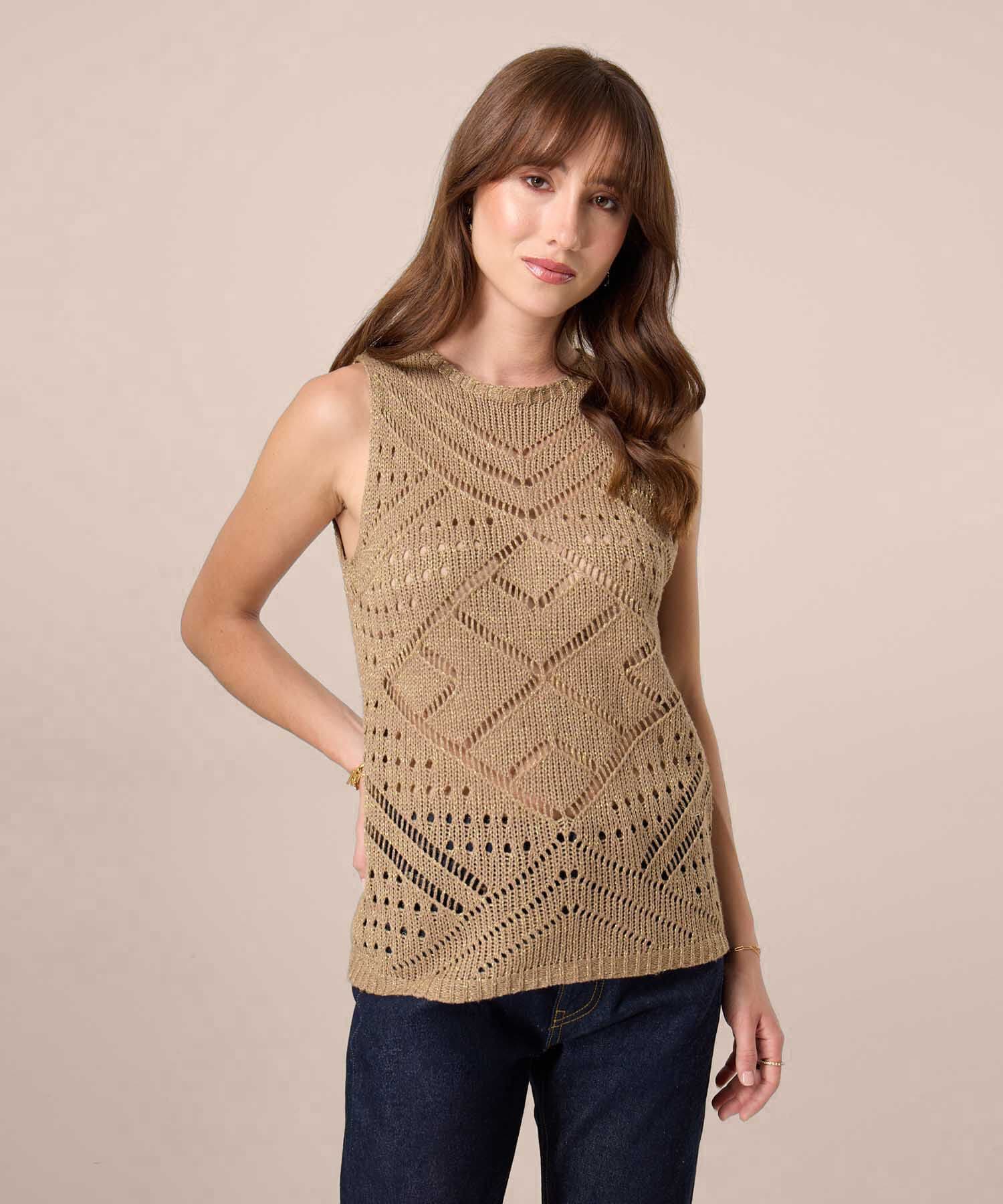 Camiseta Julieta Relajado café para mujer, vista principal