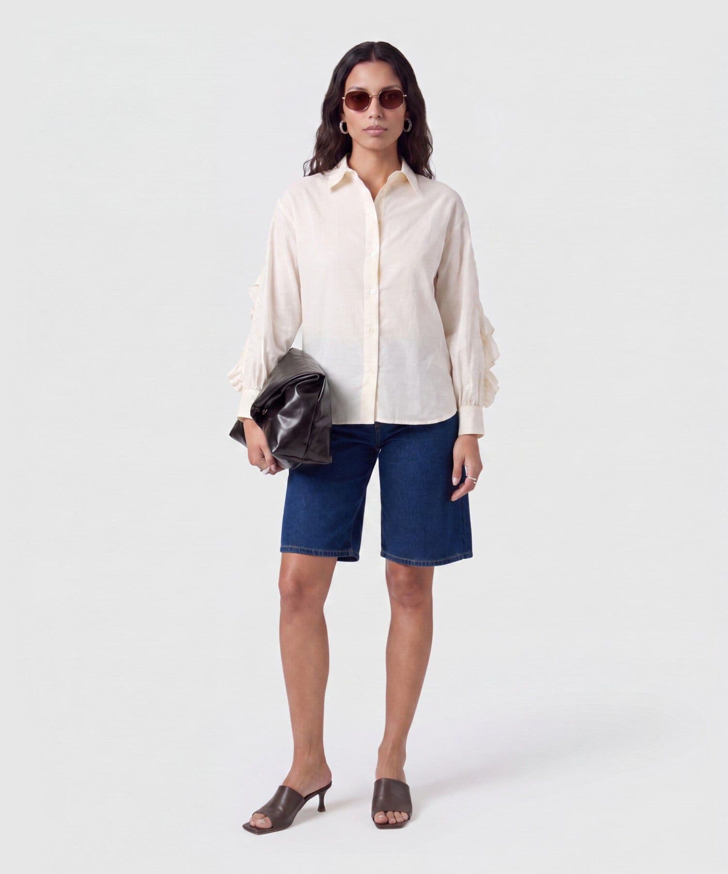 Camisa Palma de Noche verde oliva para mujer, vista 2