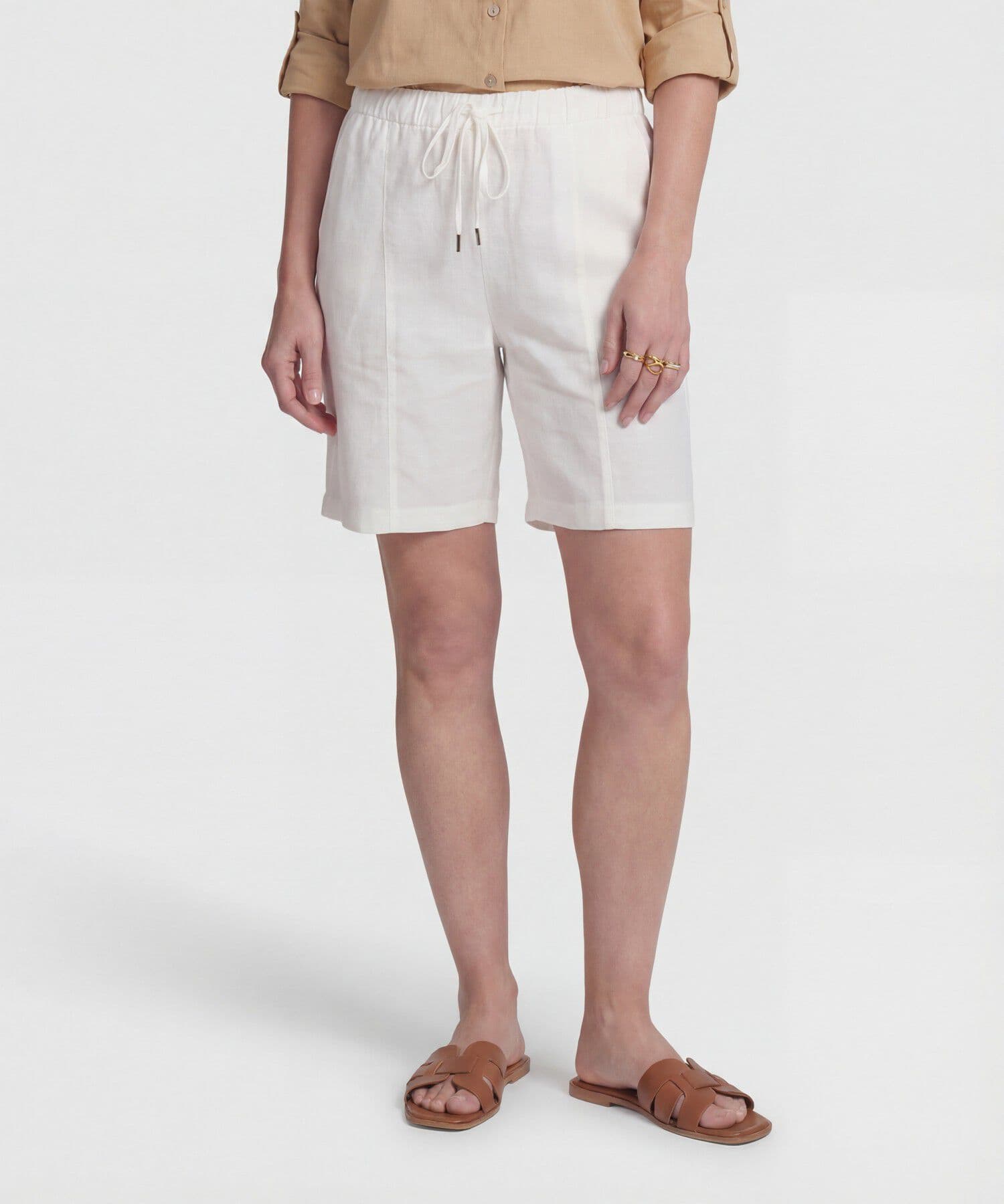Bermuda Palma Edición Lino blanco para mujer, vista principal