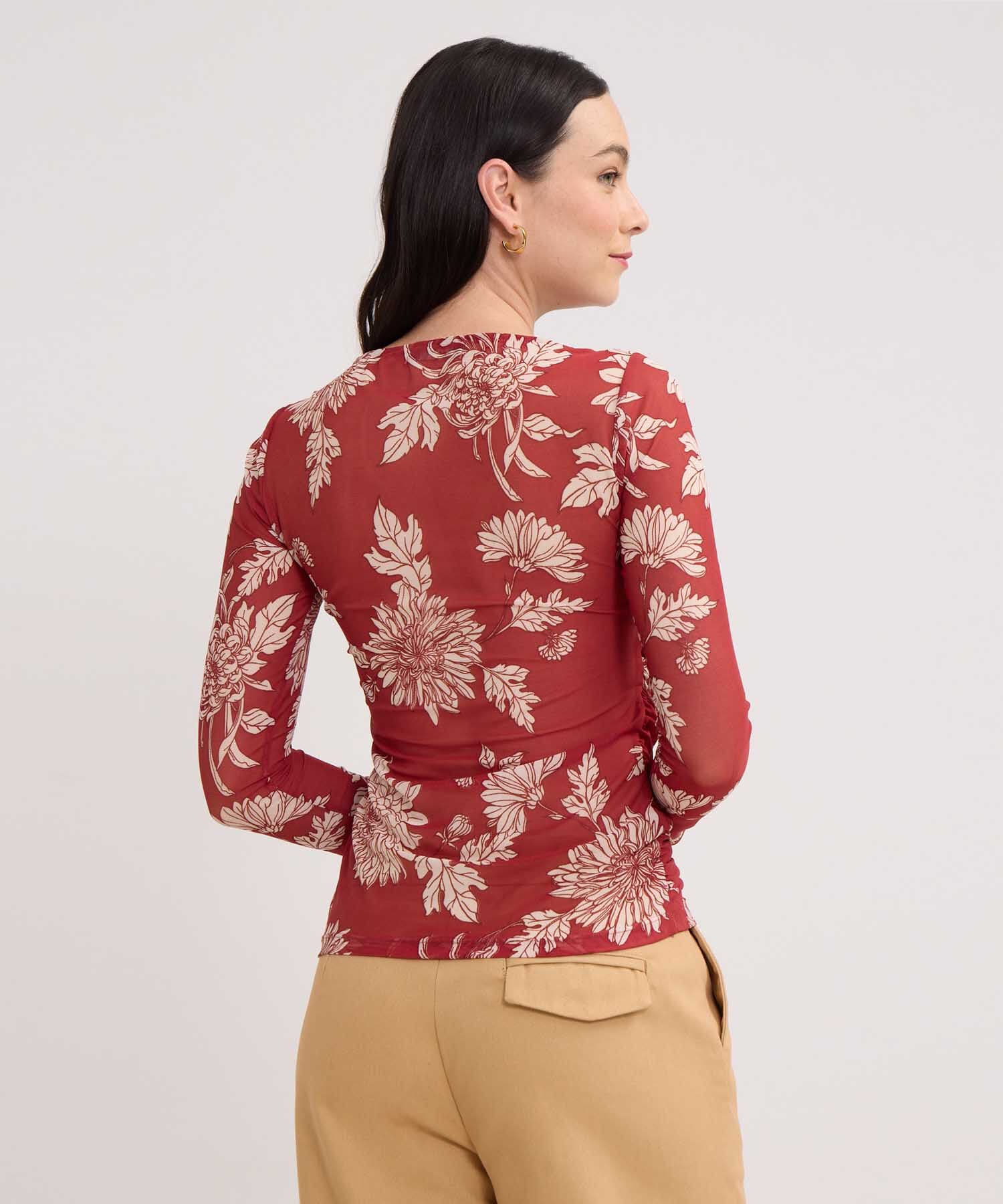 Camiseta Tierra Fluido rojo granada para mujer, vista 4