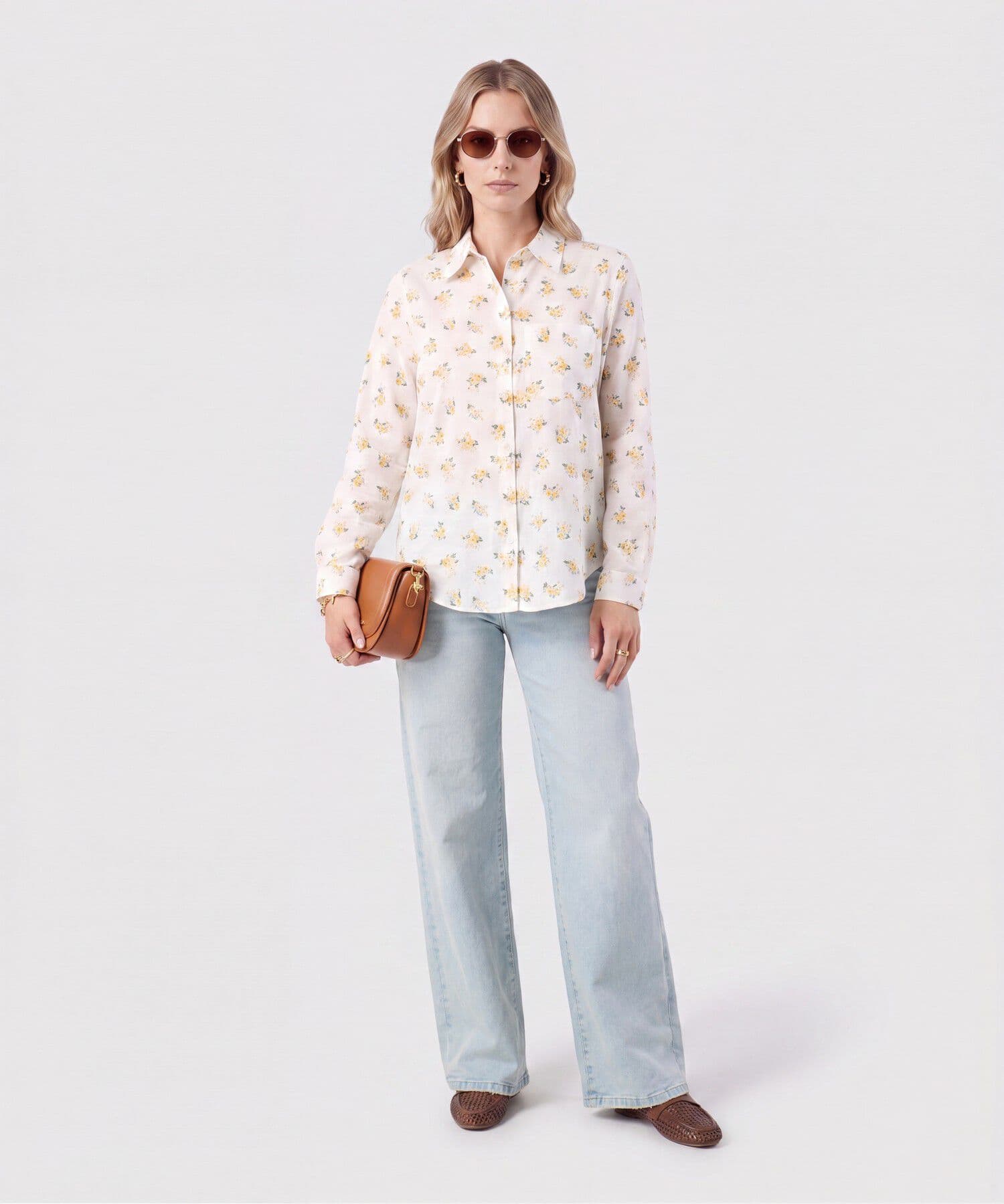 Camisa Violeta Contemporáneo blanco para mujer, vista 2